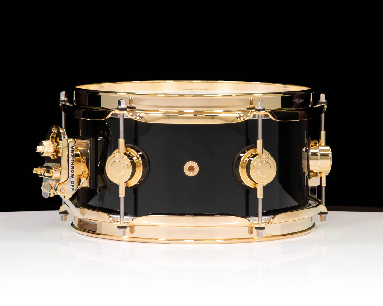DW Collector's 5x10 SSC Gloss Black Snare - Gold Hardware