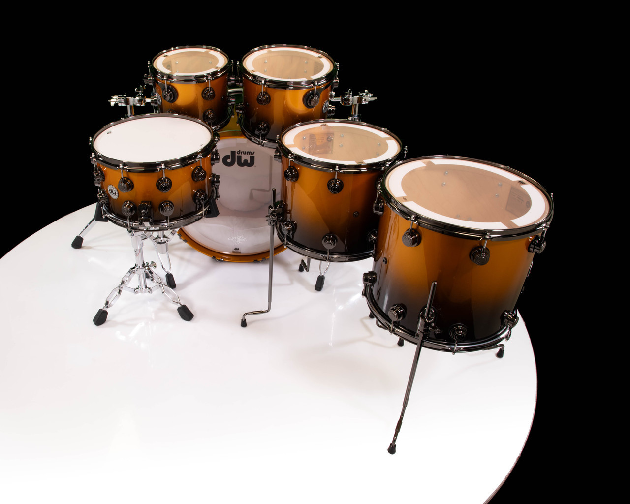 DW Collector's Series 5pc Maple SSC Vegas Gold to Piano Black Fade