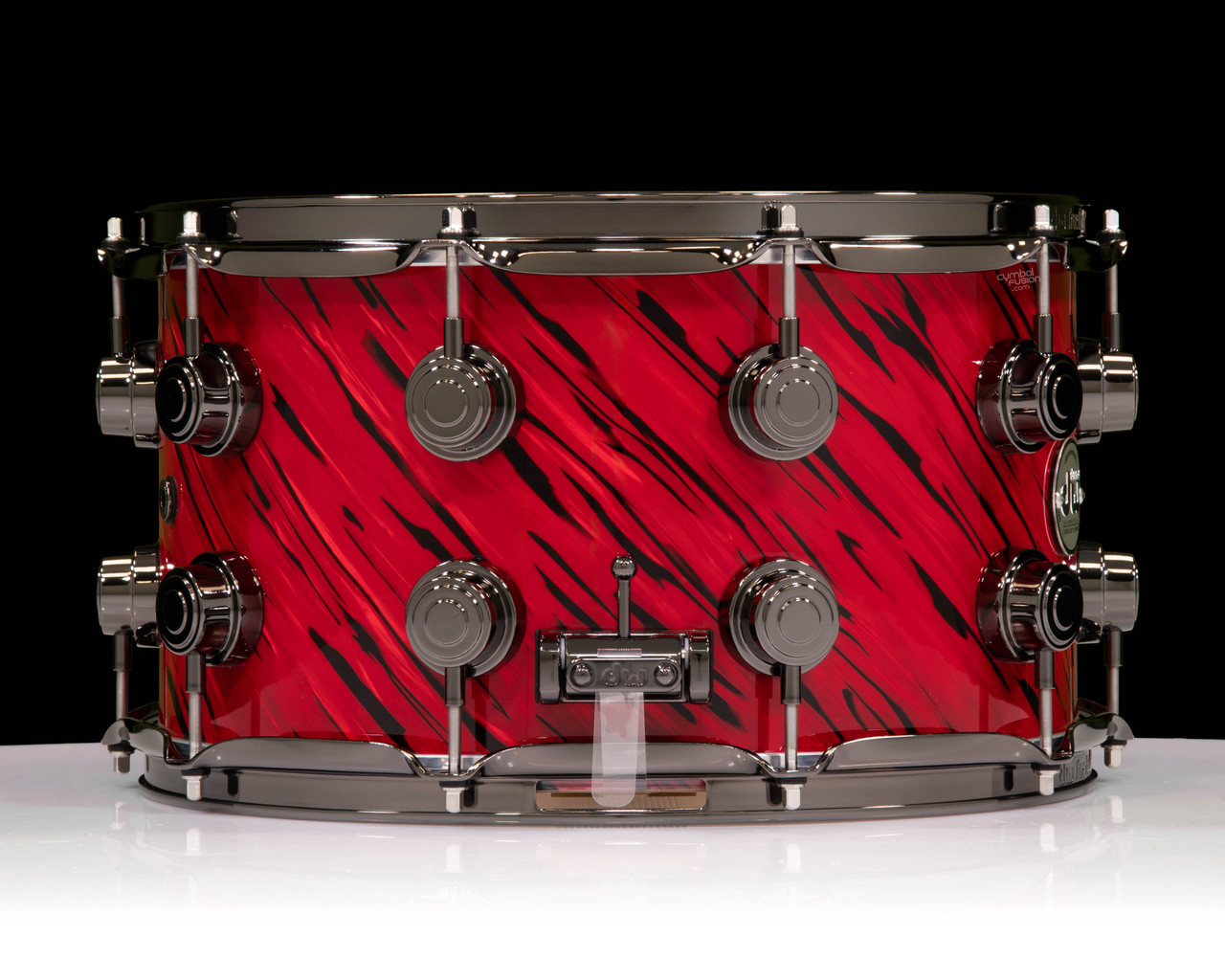 DW Collector's SonicPly 8x14 Snare - Twisted Red Lava with Black