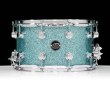 DW Performance Series 8x14 Snare Drum - Aqua Glass front view