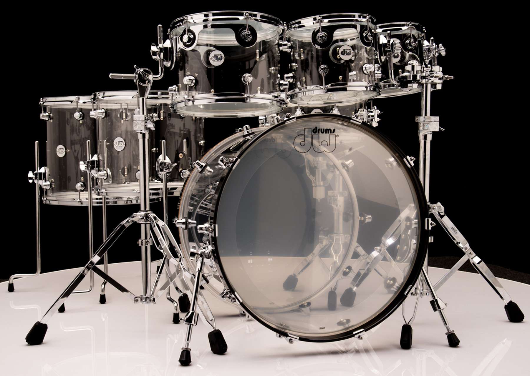 Dw Acrylic Design Series Drum 7 Pc Set Clear
