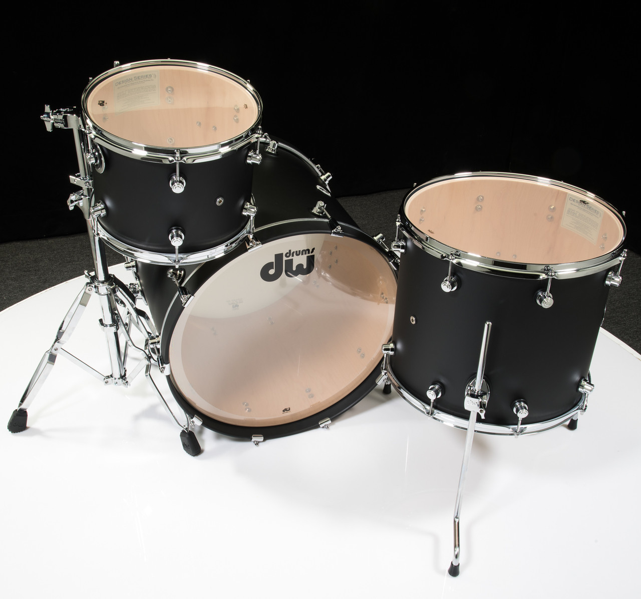 DW Design Series 3pc Drum Set 12/16/22 - Black Satin
