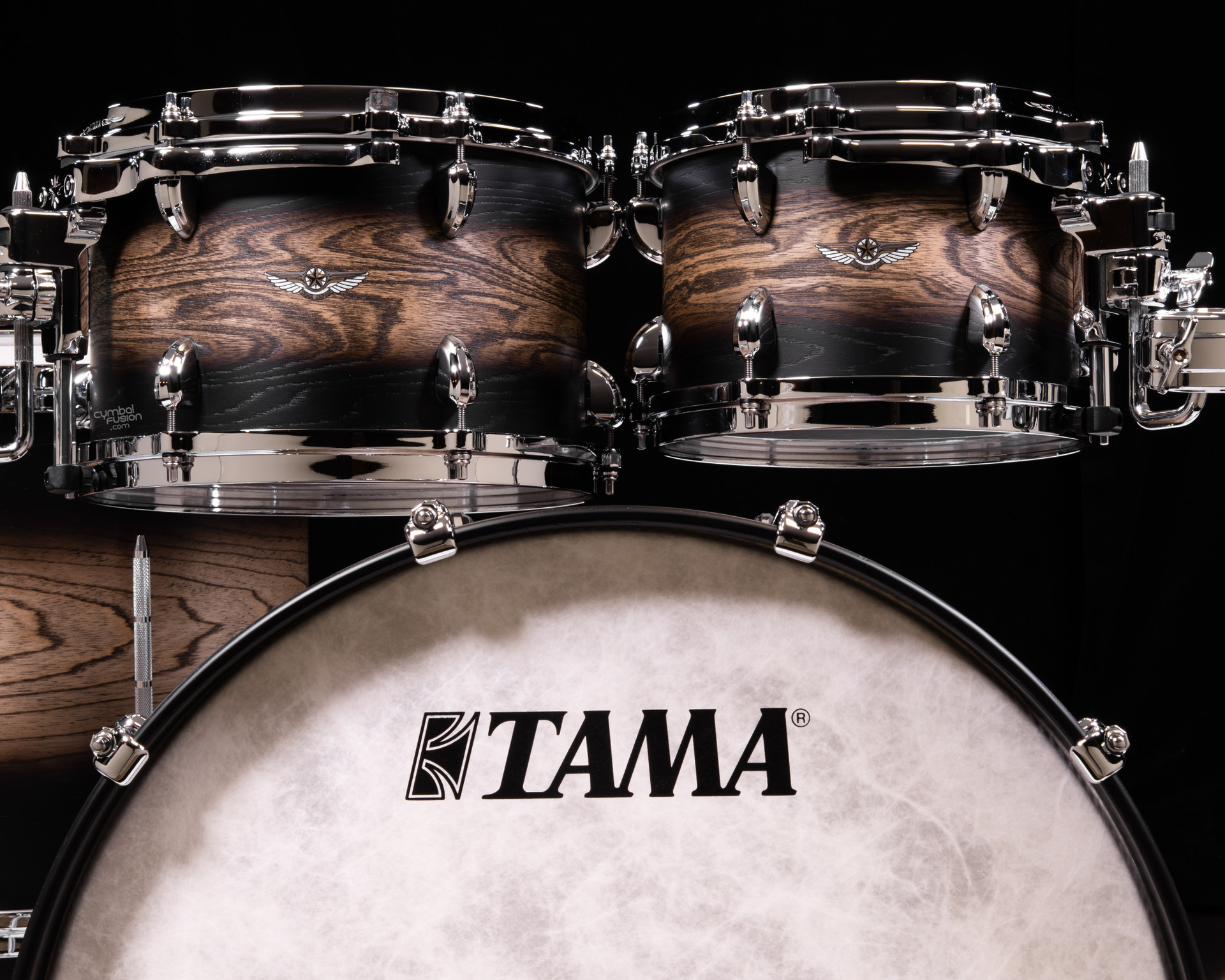 Tama Star Walnut 4pc Shell Pack - Satin Black Japanese Sen Burst