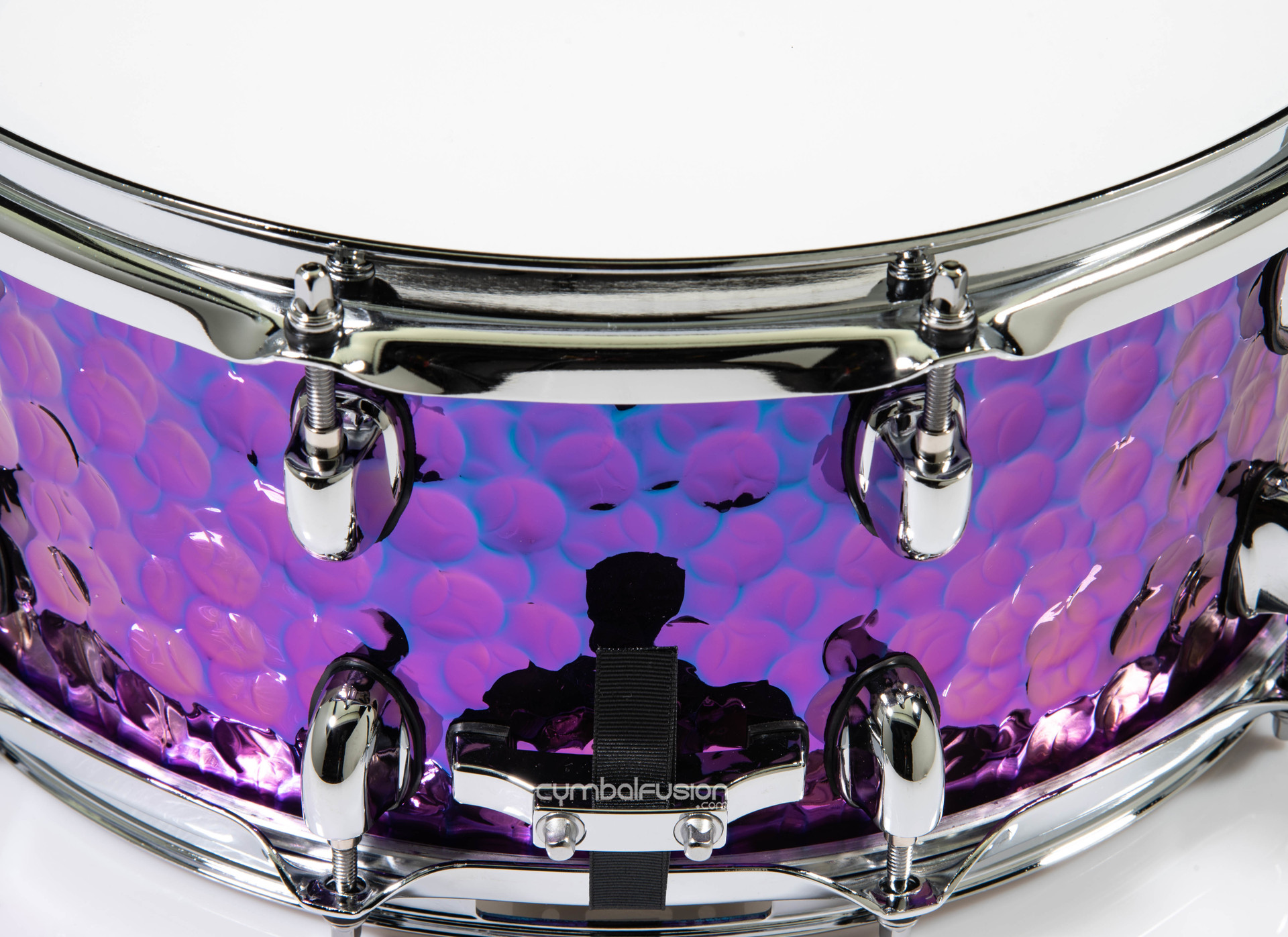 Dixon Cornerstone 6.5x14 Hammered Steel Snare - Purple Titanium