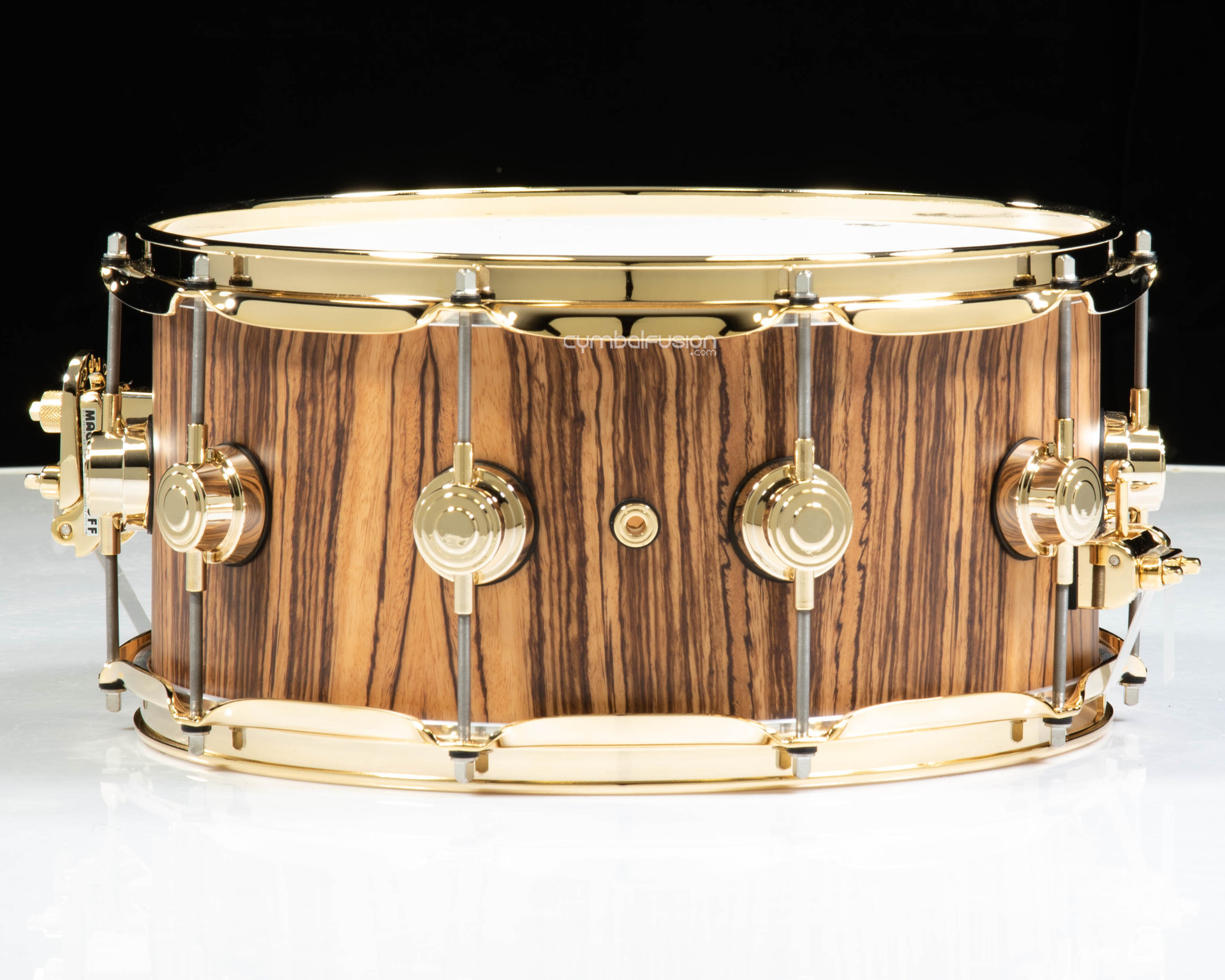 DW Collector's 6.5x14 Maple - Hard Satin over Zebrawood w/Gold HW