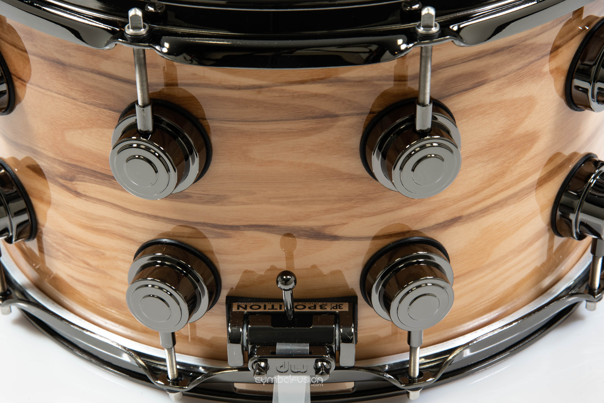 DW Collector's 8x14 Snare - High Gloss over Exotic Olive Ash Burl