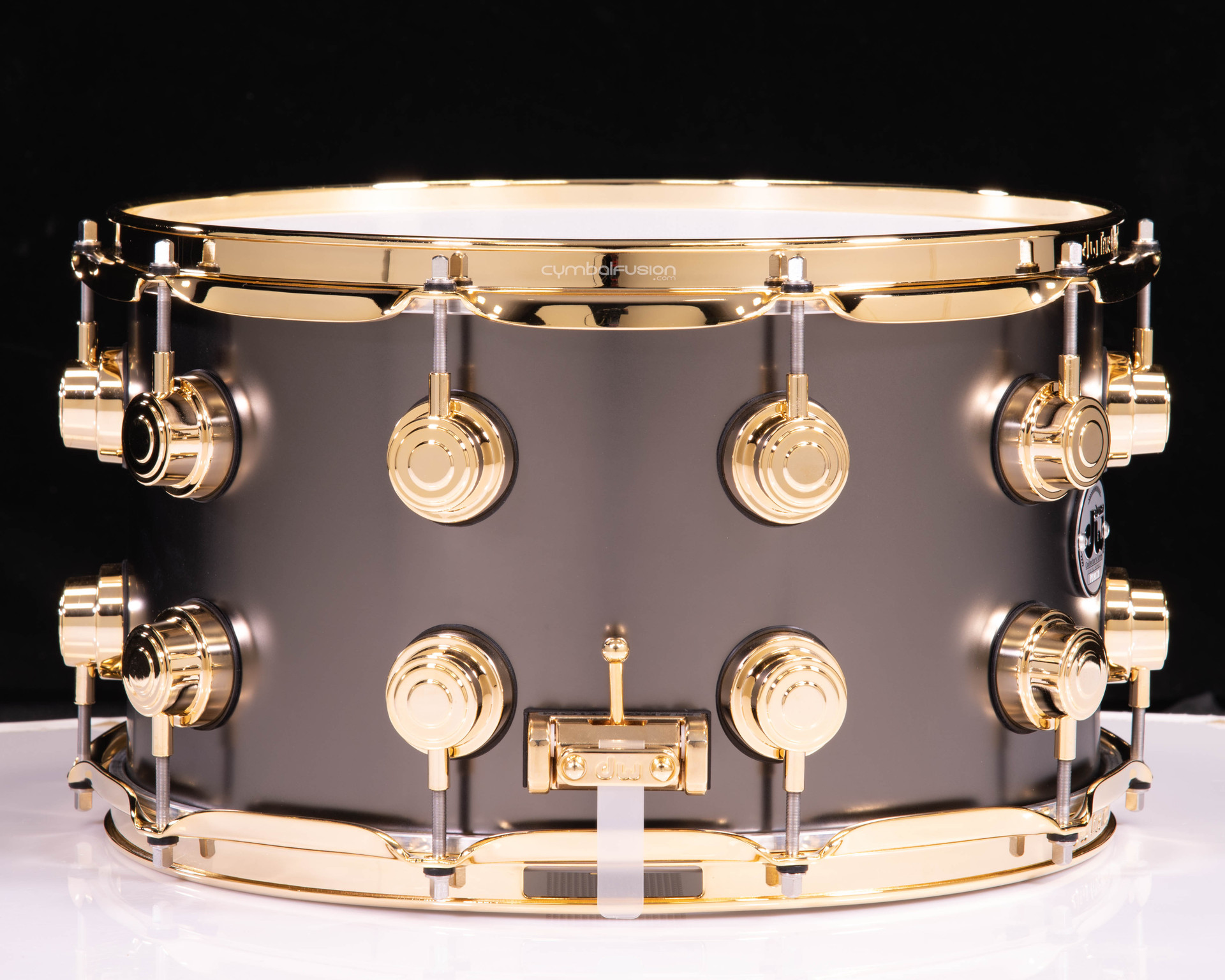 DW Collector's Snare 8x14 - Stain Black Nickel with Gold Hardware
