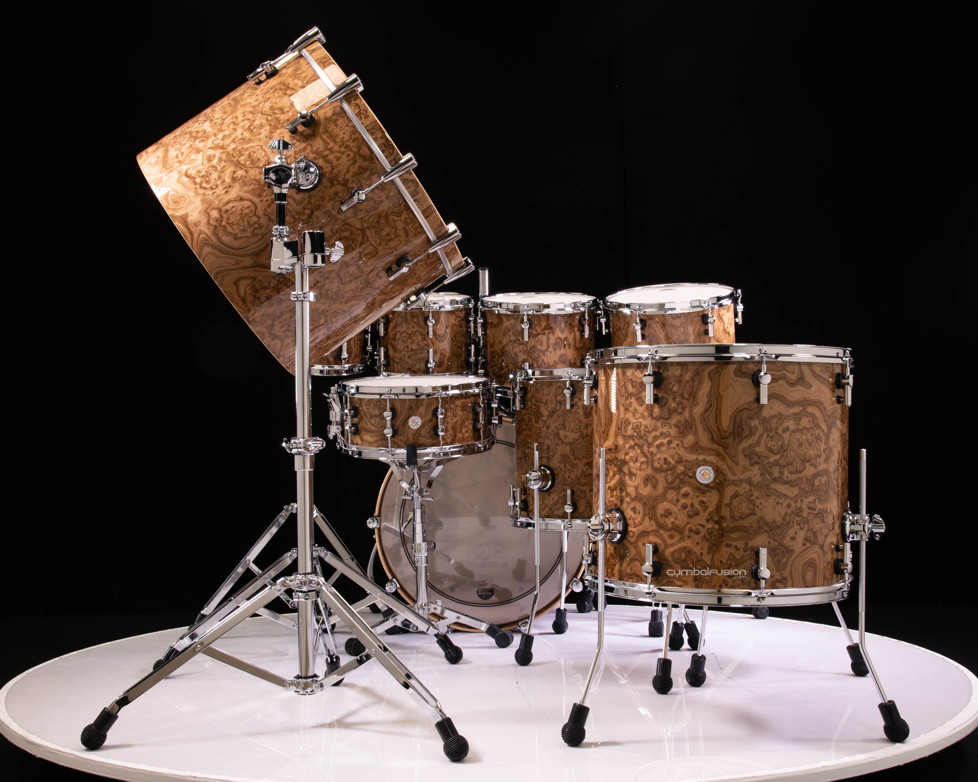 Sonor SQ2 10pc Maple Kit with Gong Drum - Chocolate Burl High Gloss