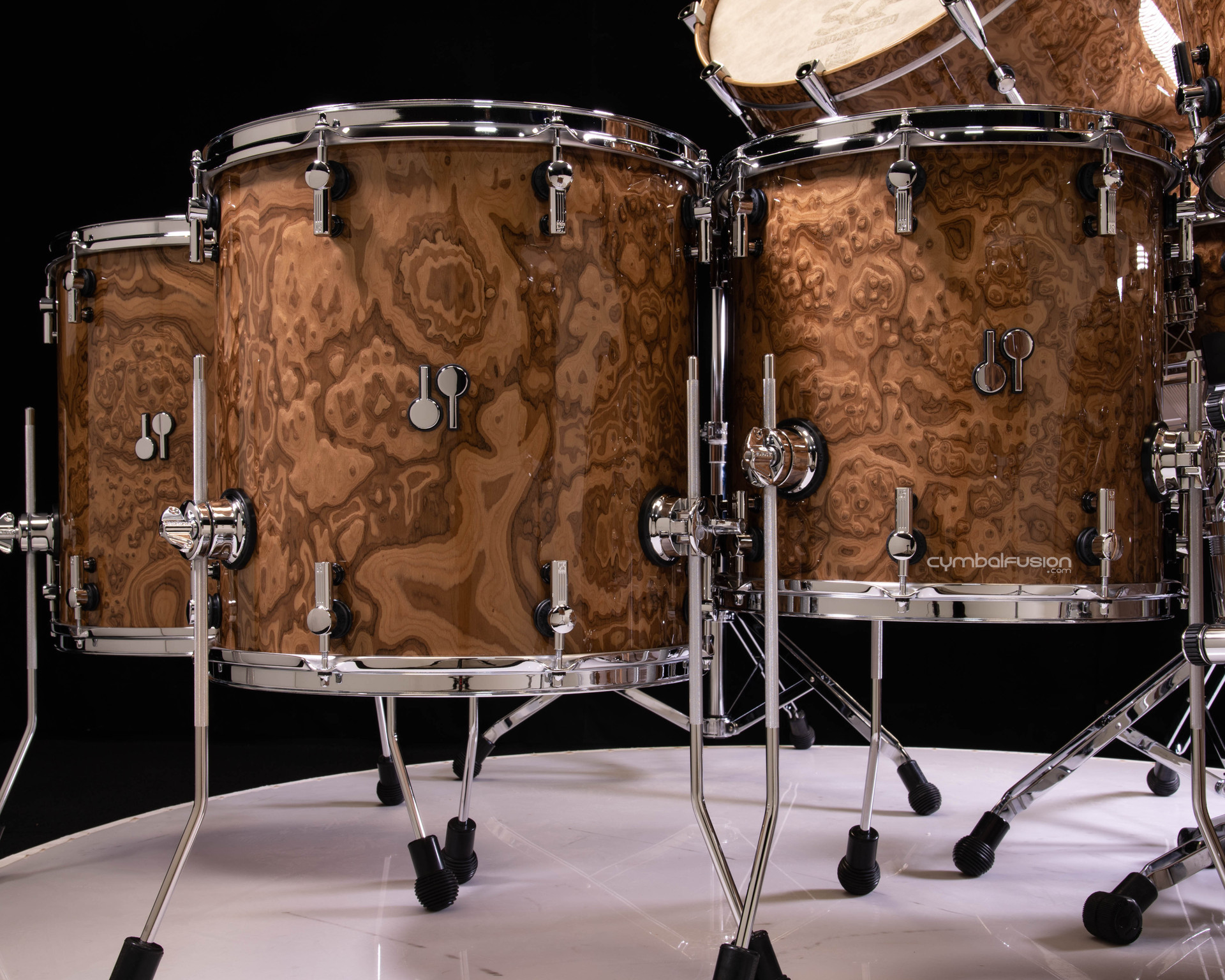 Sonor SQ2 10pc Maple Kit with Gong Drum - Chocolate Burl High Gloss