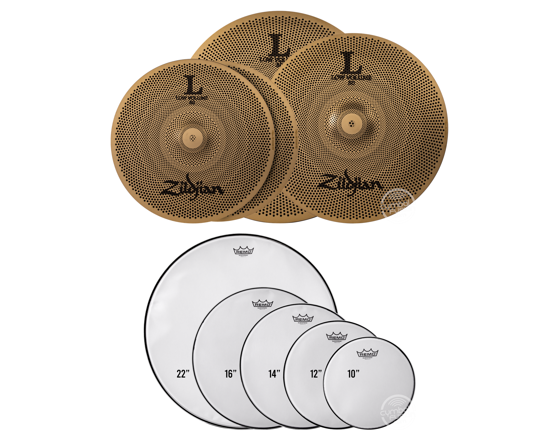 Zildjian Low Volume Quiet Pack with Remo Silent Stroke Drumheads