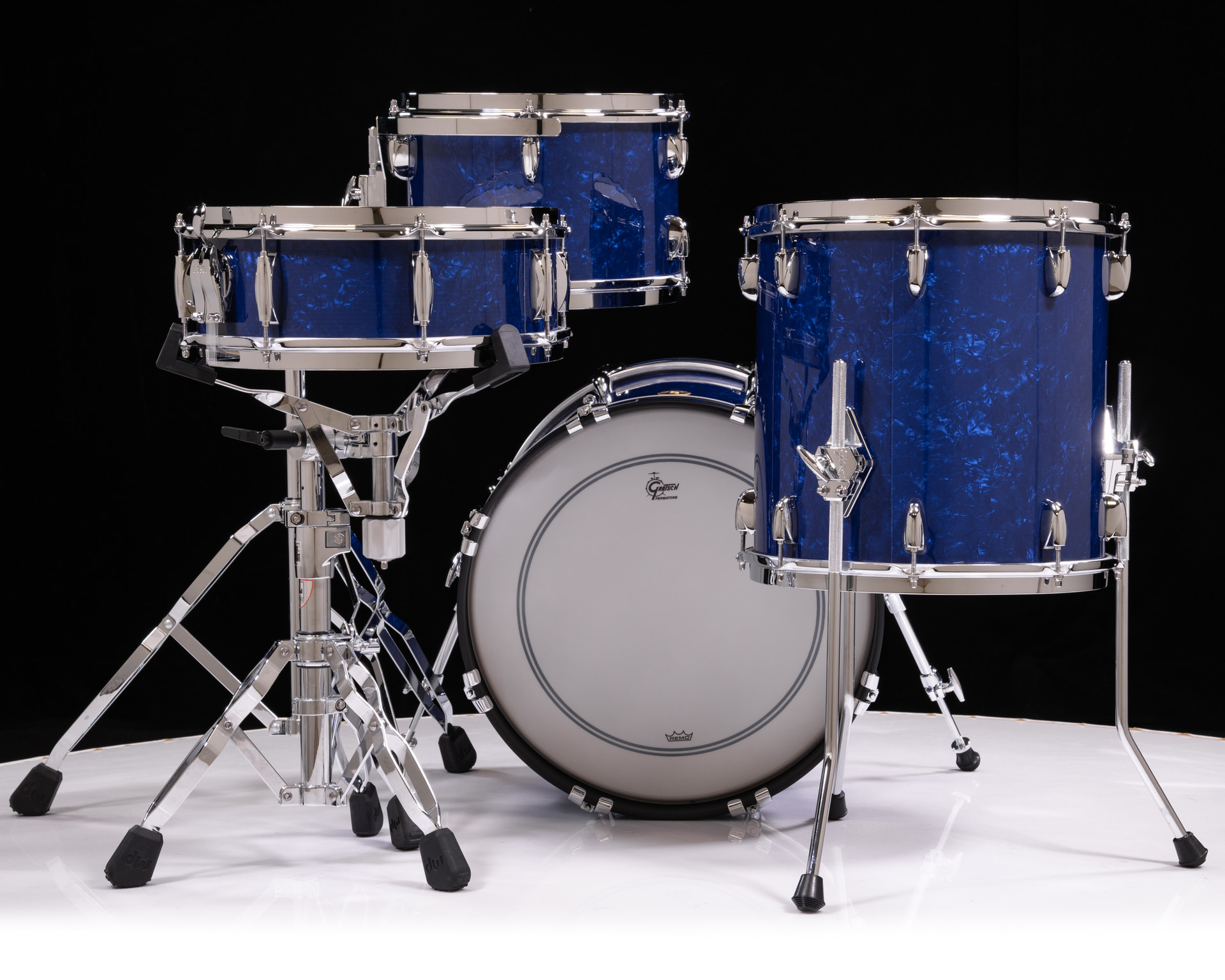 Gretsch Broadkaster 4pc Kit - Deep Blue Nitron w/matching inlay