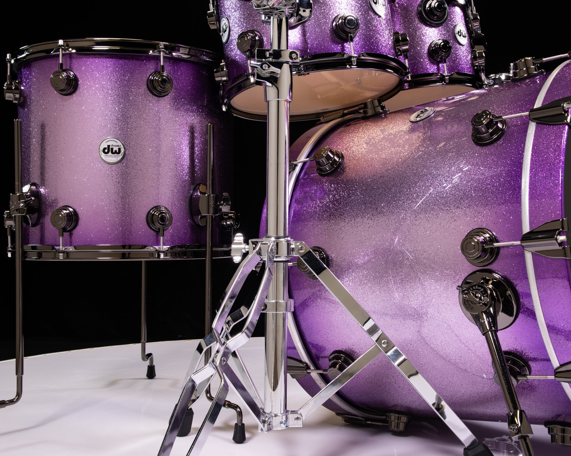 DW Collector's 4pc SSC Maple Kit- Lavender Glitz w/ Black Nickel
