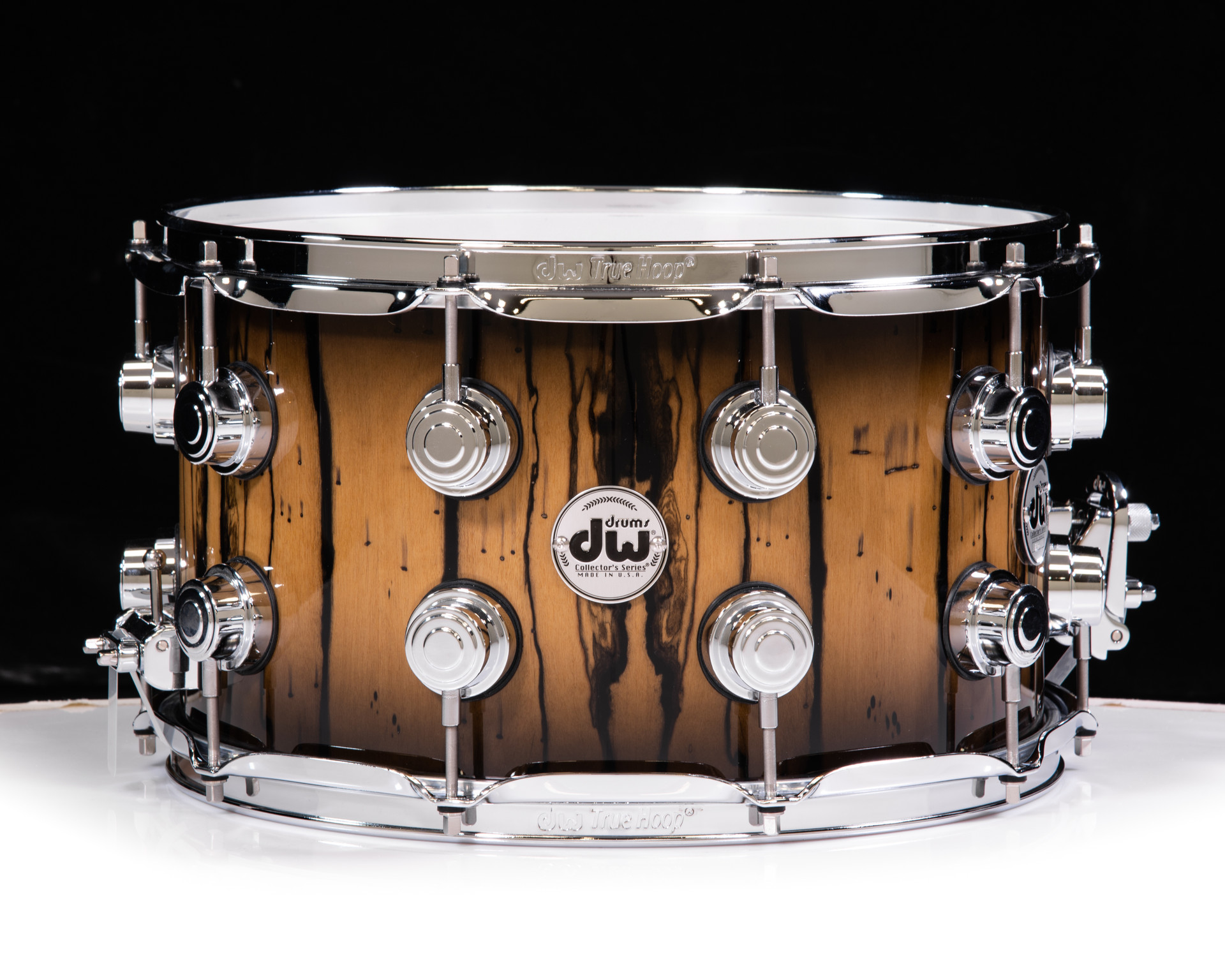 DW Collector's Series Ivory Ebony 8x14 Snare Drum Candy Black