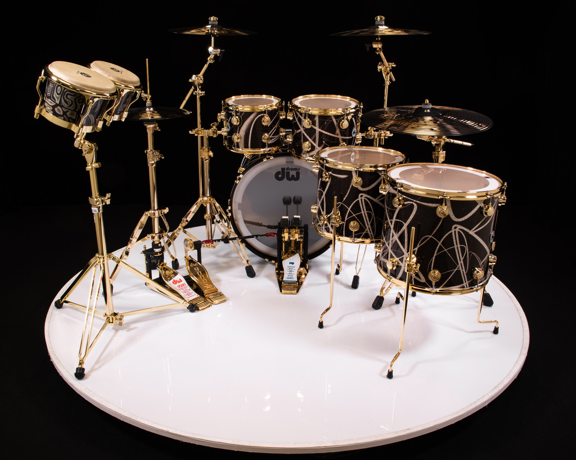 DW Collector's 5pc Maple Kit - Smoke Glass Contrail w/Gold