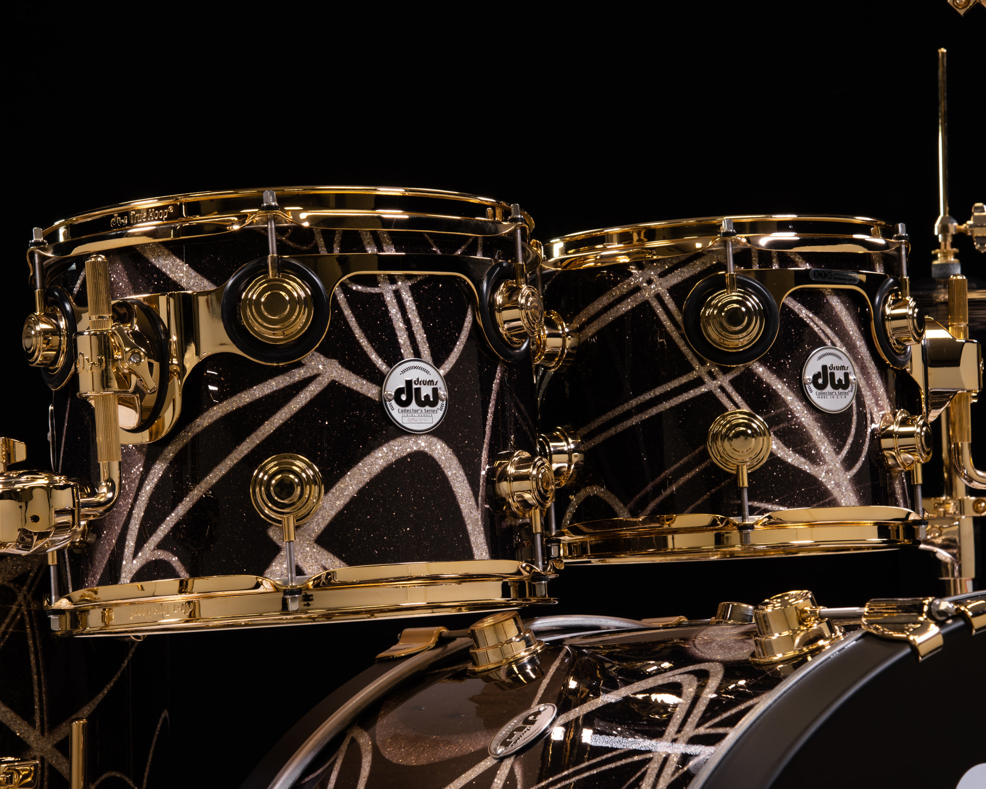 DW Collector's 5pc Maple Kit - Smoke Glass Contrail w/Gold