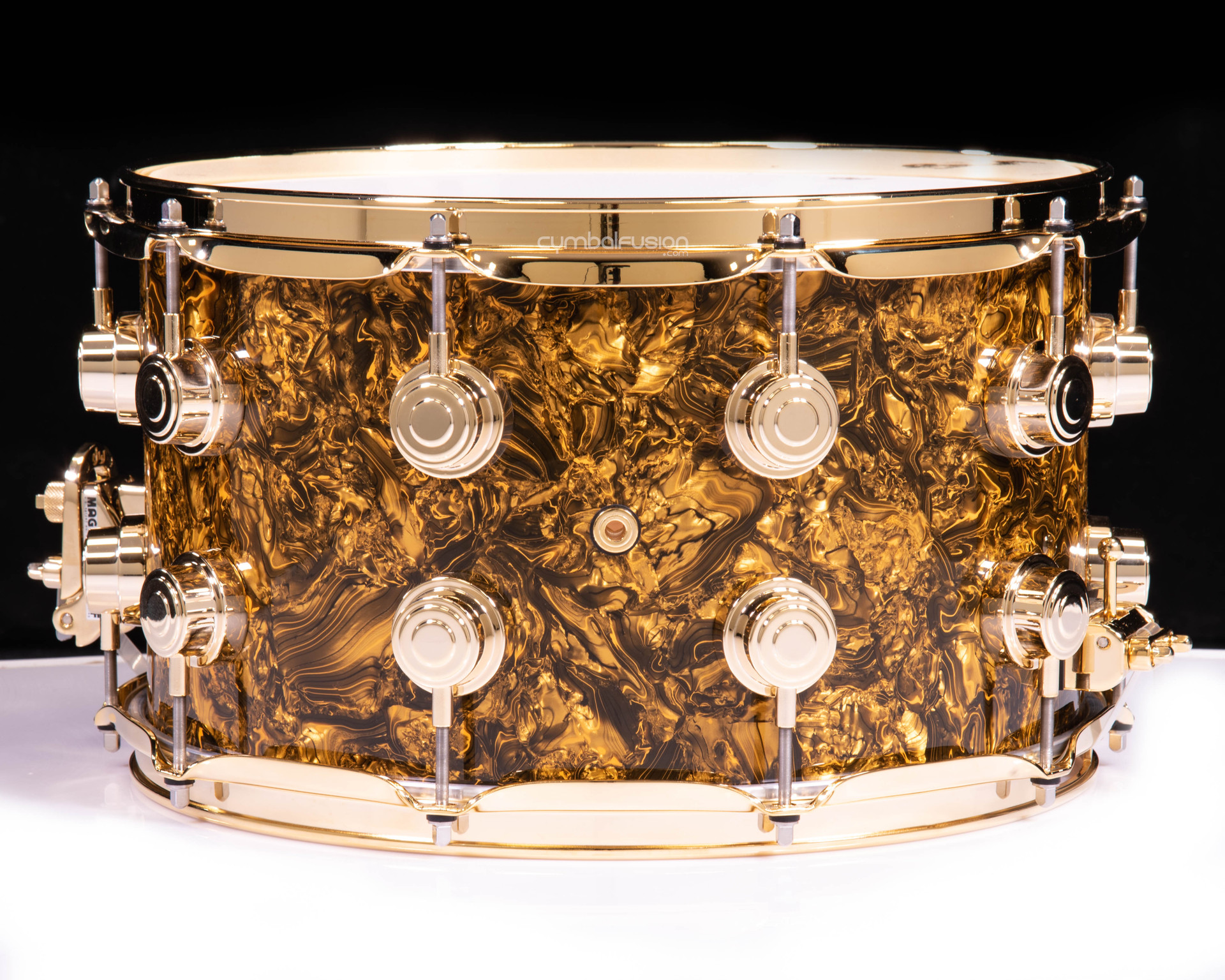 DW Collector's Maple SSC Maple 8x14 Snare Drum - Gold Abalone