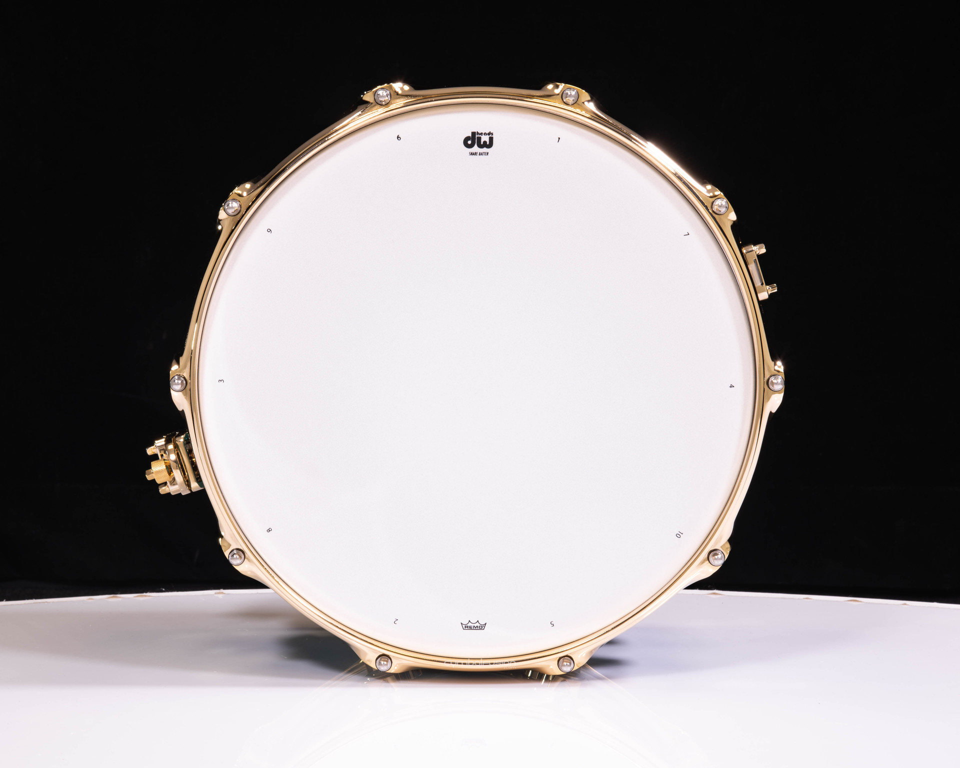 DW Collector's 8x14 SSC Maple Snare- Teal Glass - Gold Hardware
