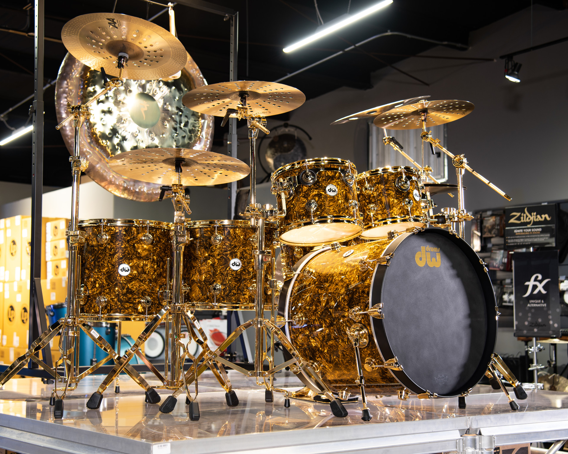 DW Collector's 7pc Maple SSC Shells Gold Abalone w/Gold Hardware