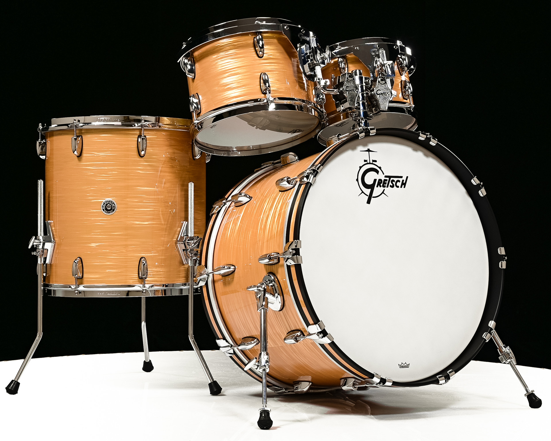Gretsch Brooklyn 4pc Kit - Antique Oyster, w/Double Tom Mount