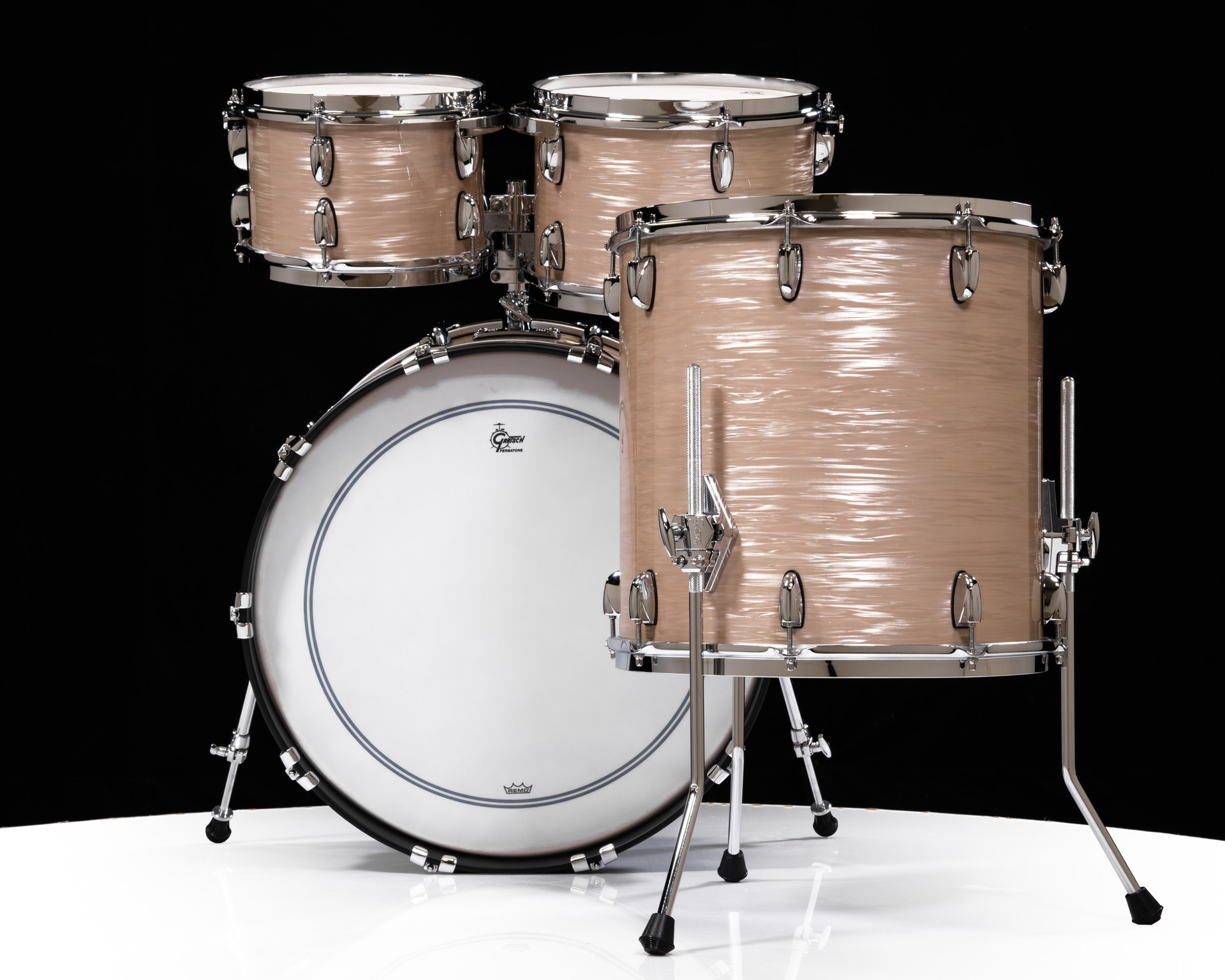 Gretsch Brooklyn 4pc Kit - Creme Oyster, w/Double Tom Mount
