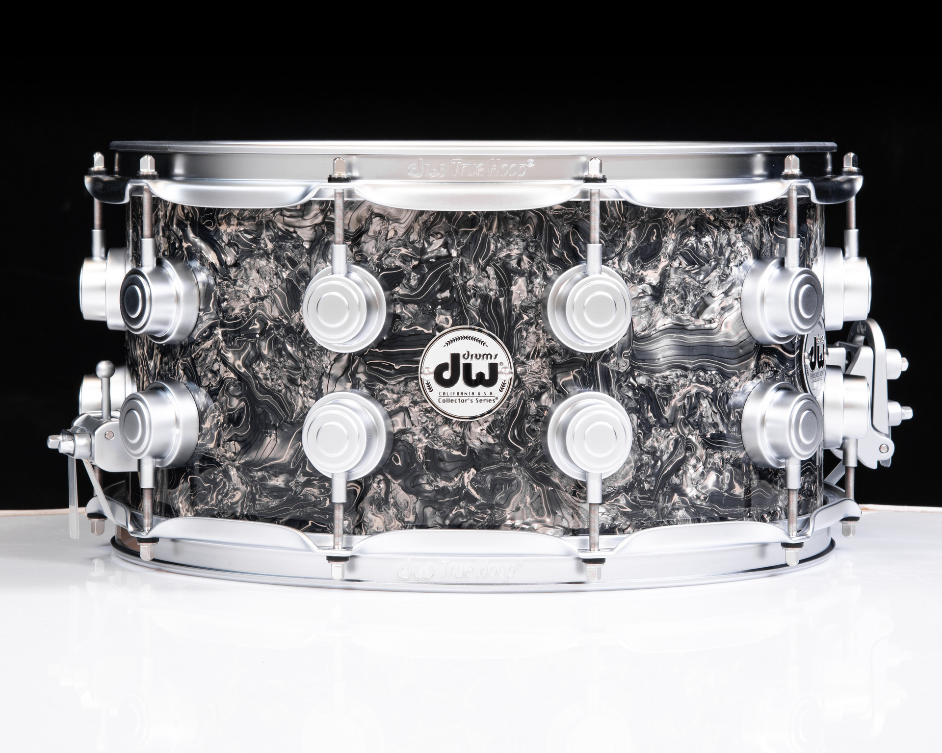 STEPHEN DWECK シルバーバングル（アバロンクォーツ・アメトリン） DW Collector's 7x14 Maple SSC Snare - Silver Abalone w/Satin