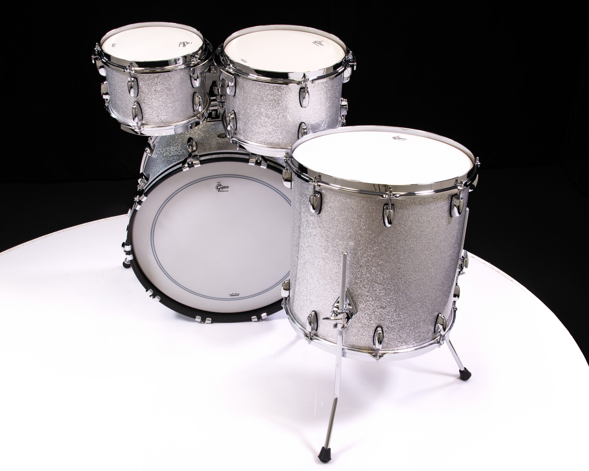 Gretsch Brooklyn 4pc Kit - Silver Sparkle, w/Double Tom Mount