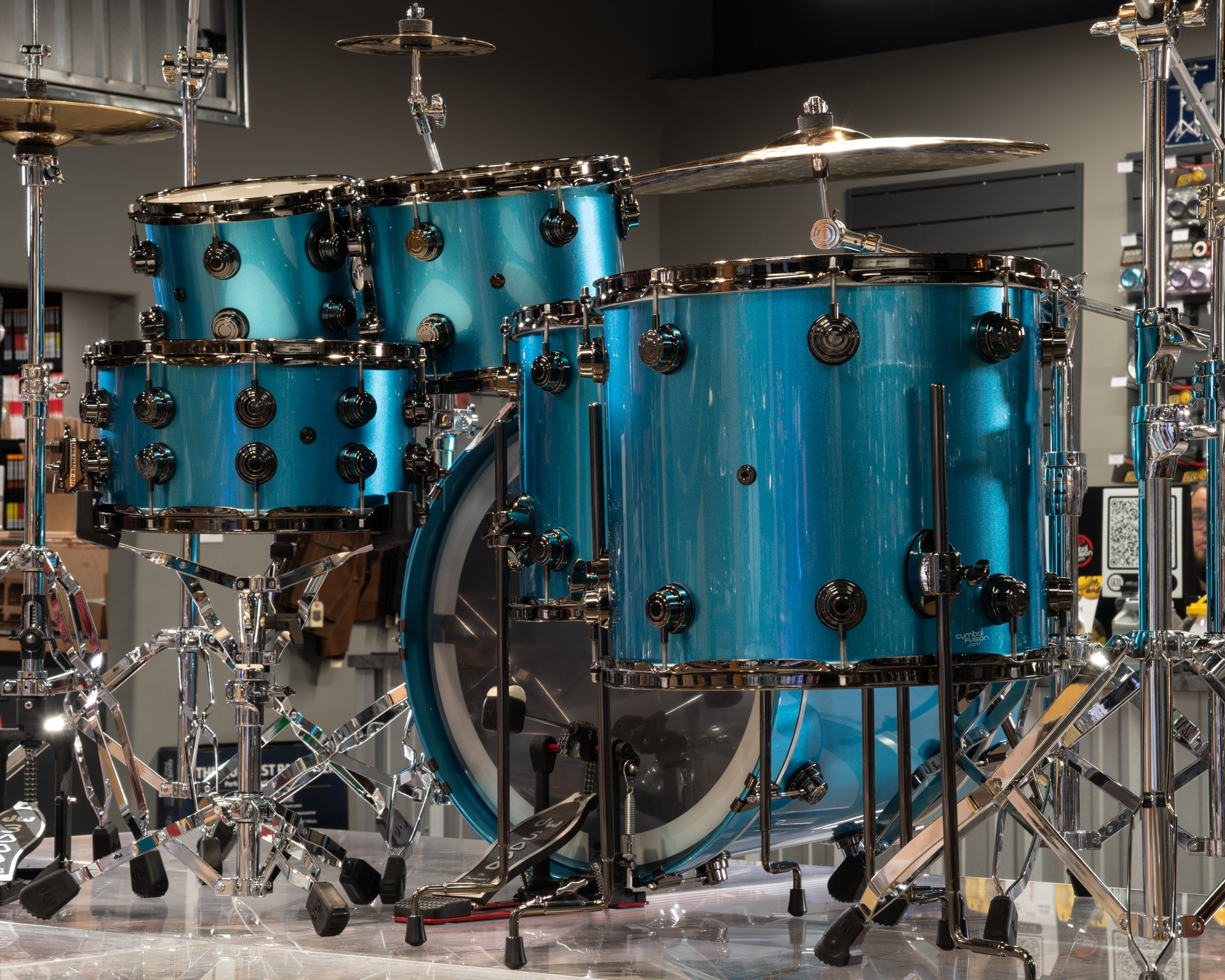 DW Collector's 6pc Purpleheart Kit- Laser Blue Metallic w/Black