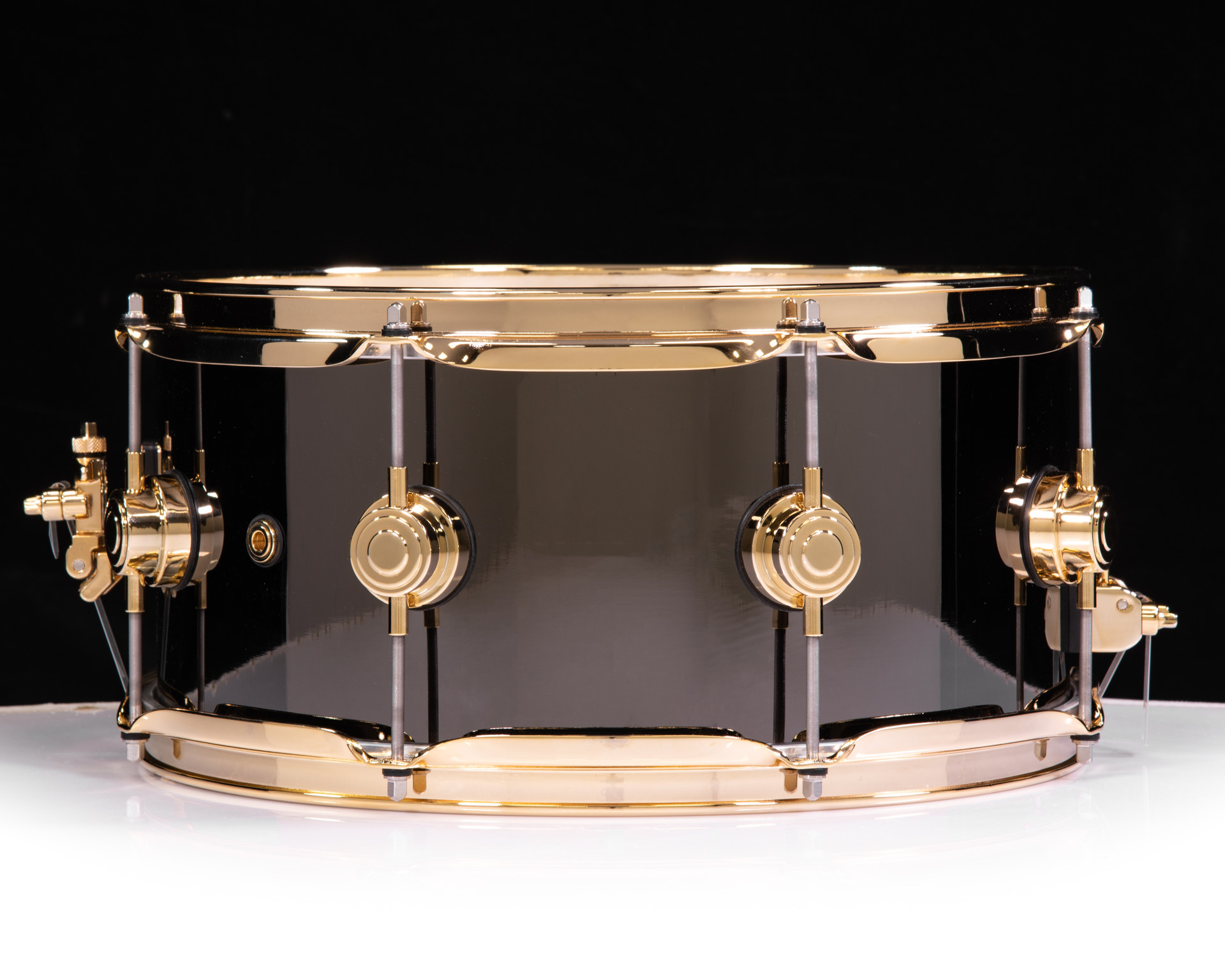 DW Collector's 6.5x14 Black Nickel over Brass 8-Lug Snare w/Gold