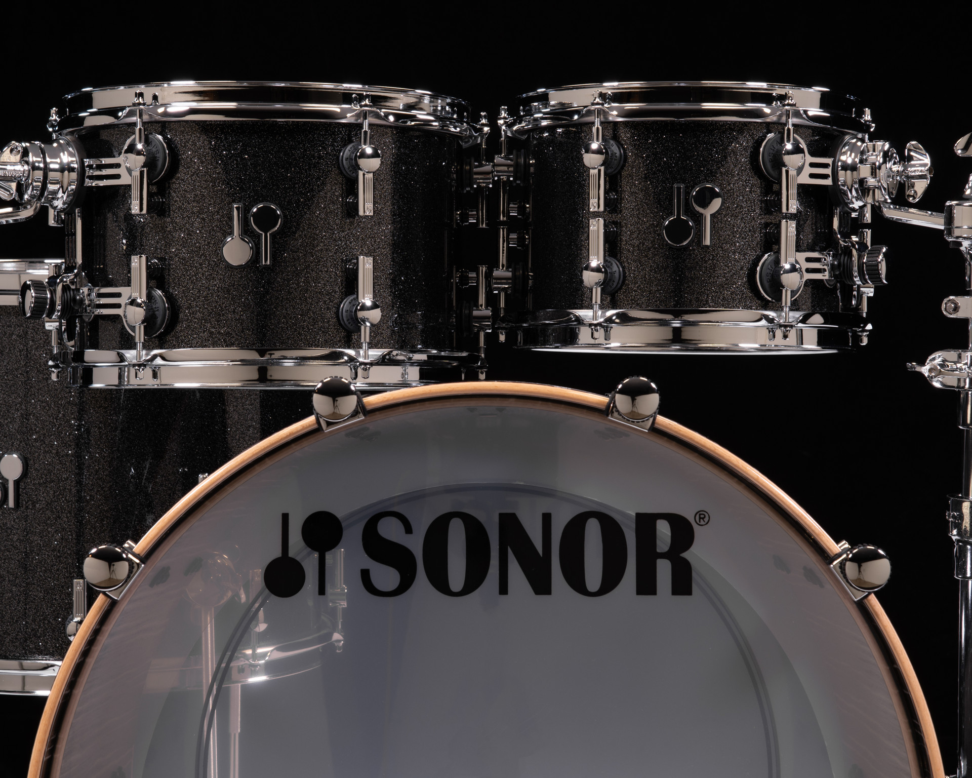 大幅値下げ！SONOR SPECIAL EDITIONタム一式ブラックスパークル Sonor SQ2 6pc Maple Kit - Black Sparkle w/Ebony White Stripe