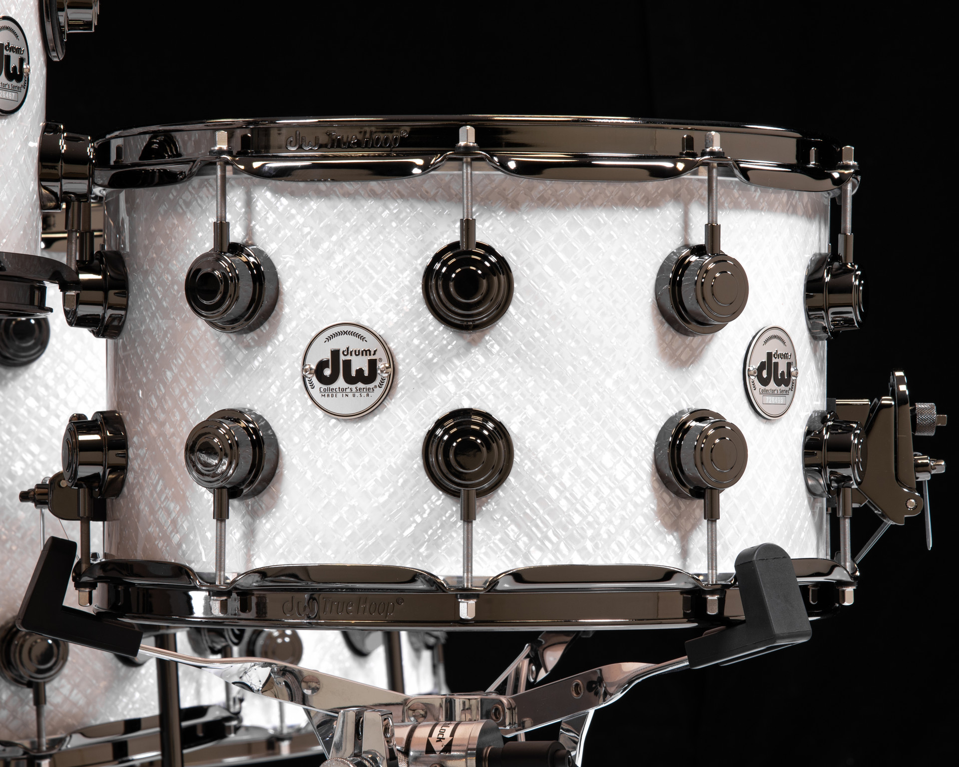 DW Collector's 6pc Maple SSC Kit - White Crystal w/Black Nickel HW