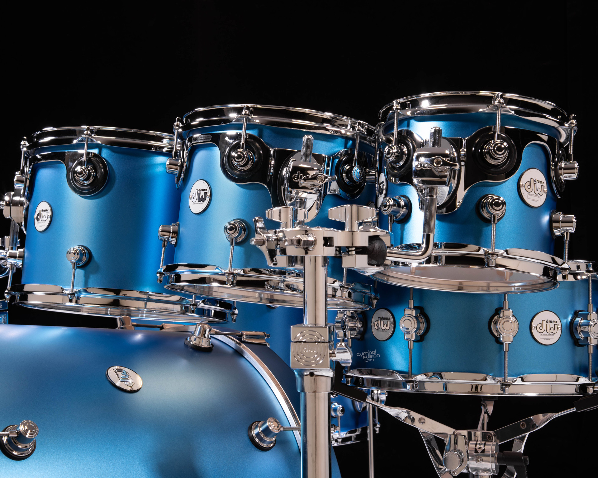 DW Design Series 7pc Kit - Aqua Metallic, CymbalFusion Exclusive