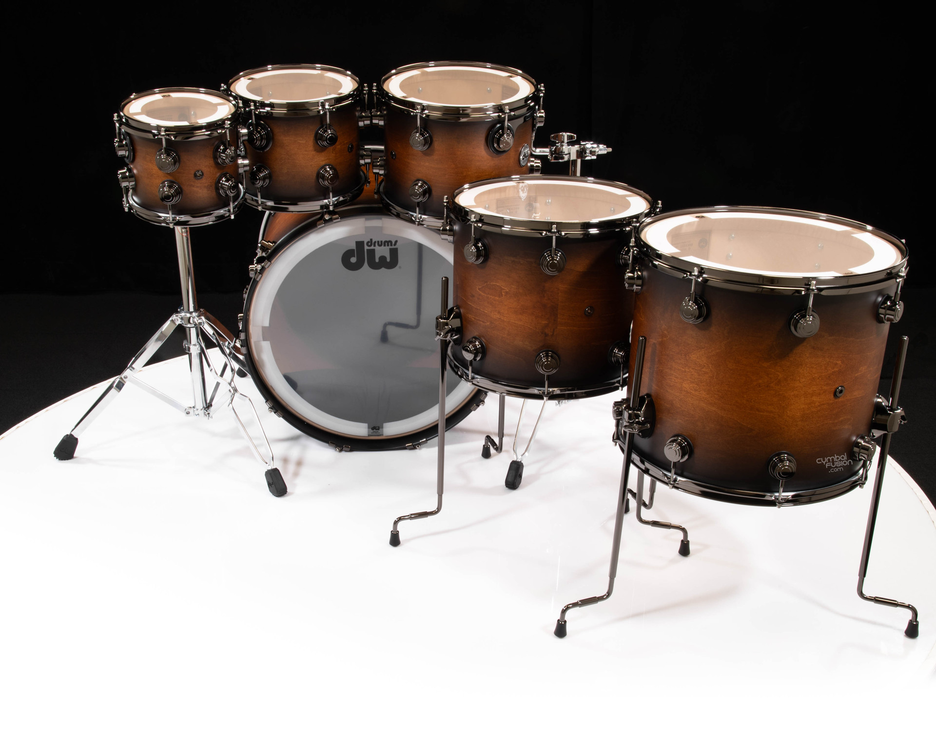 DW Collector's 6pc SSC Maple Kit - Honey to Ebony Satin Oil Burst