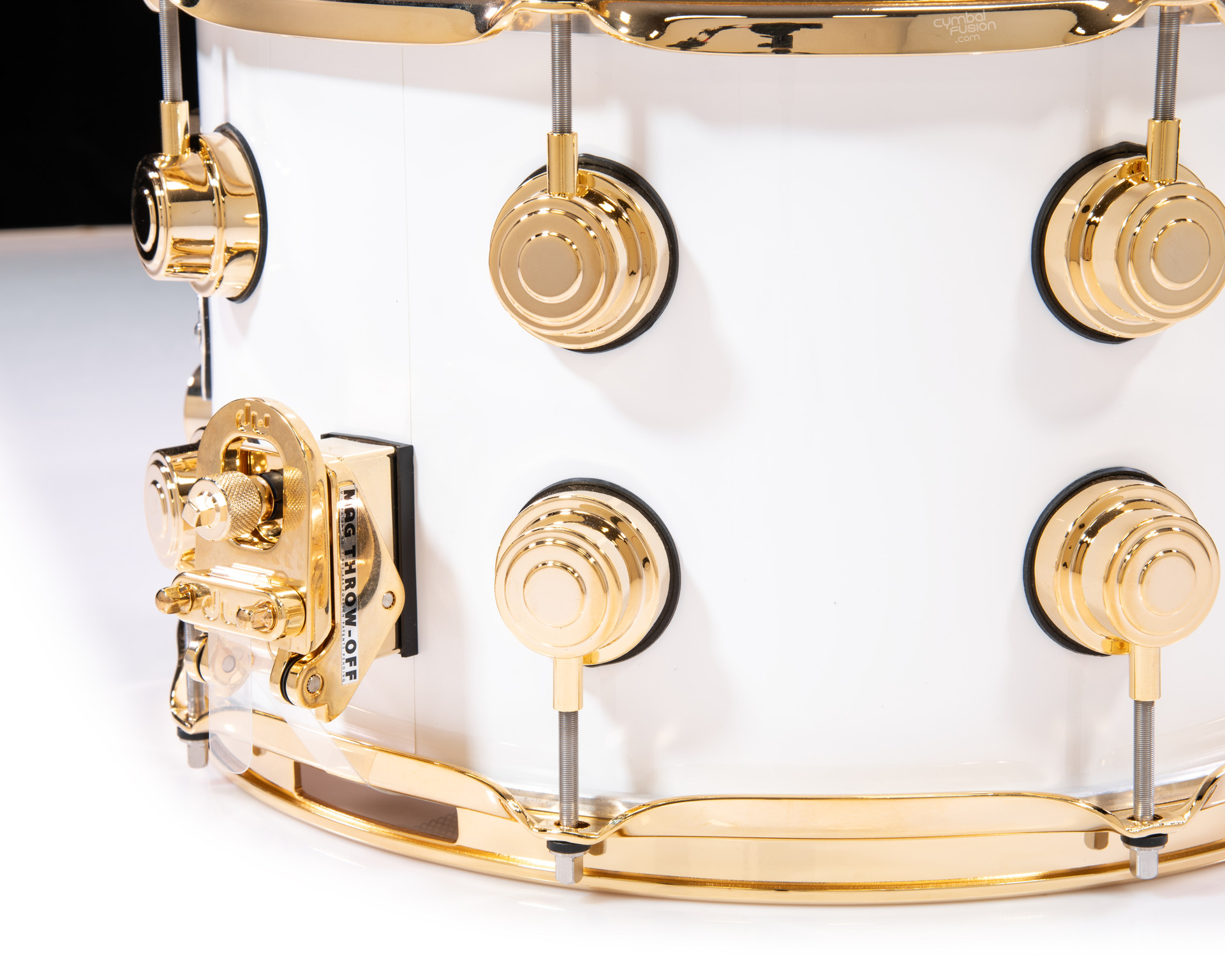 DW Collector's 8x13 Maple SSC Snare Drum - Gloss White w/Gold HW