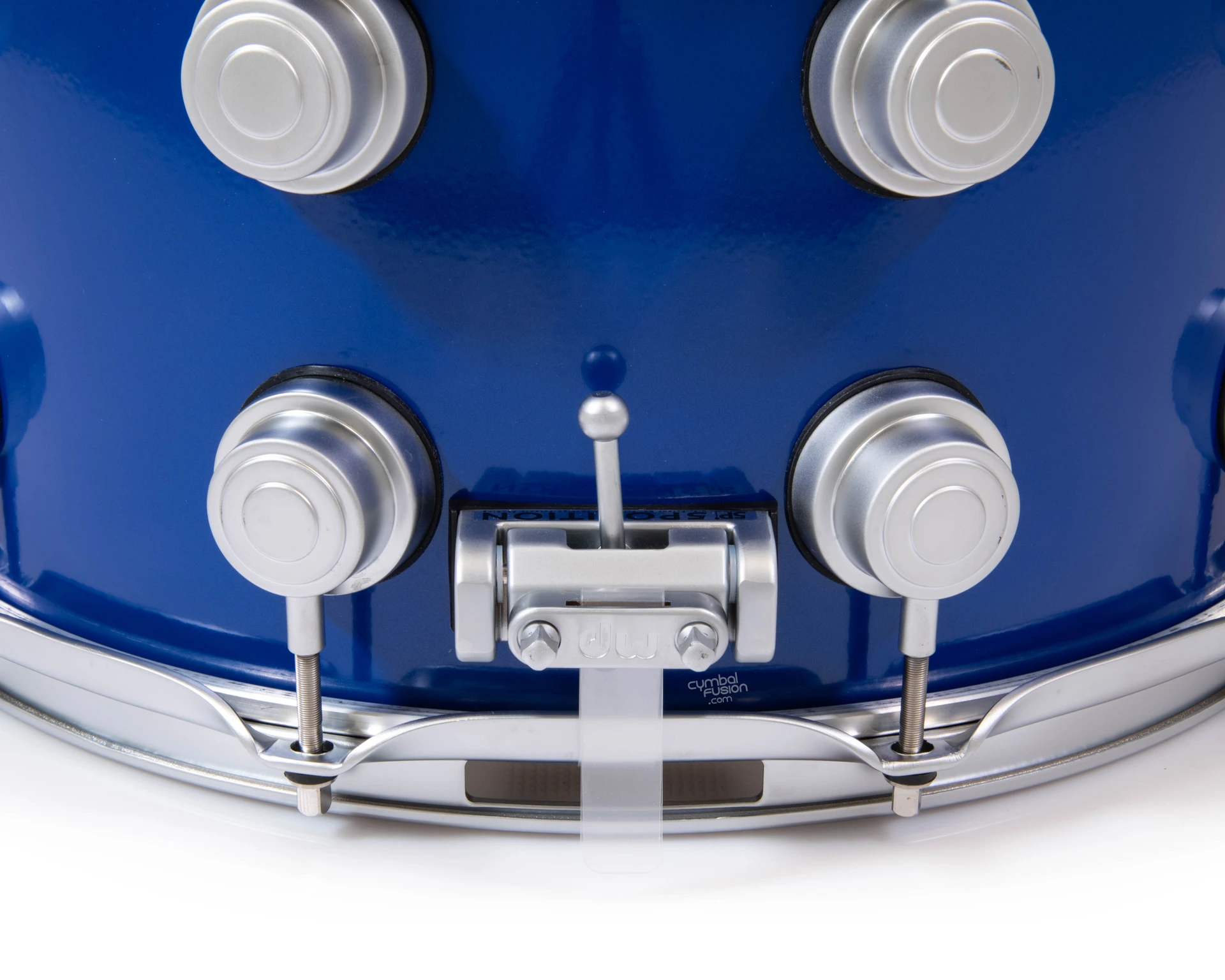 DW Brass Snare Drum 8x14 Satin Chrome - Yama Blue - CymbalFusion.com