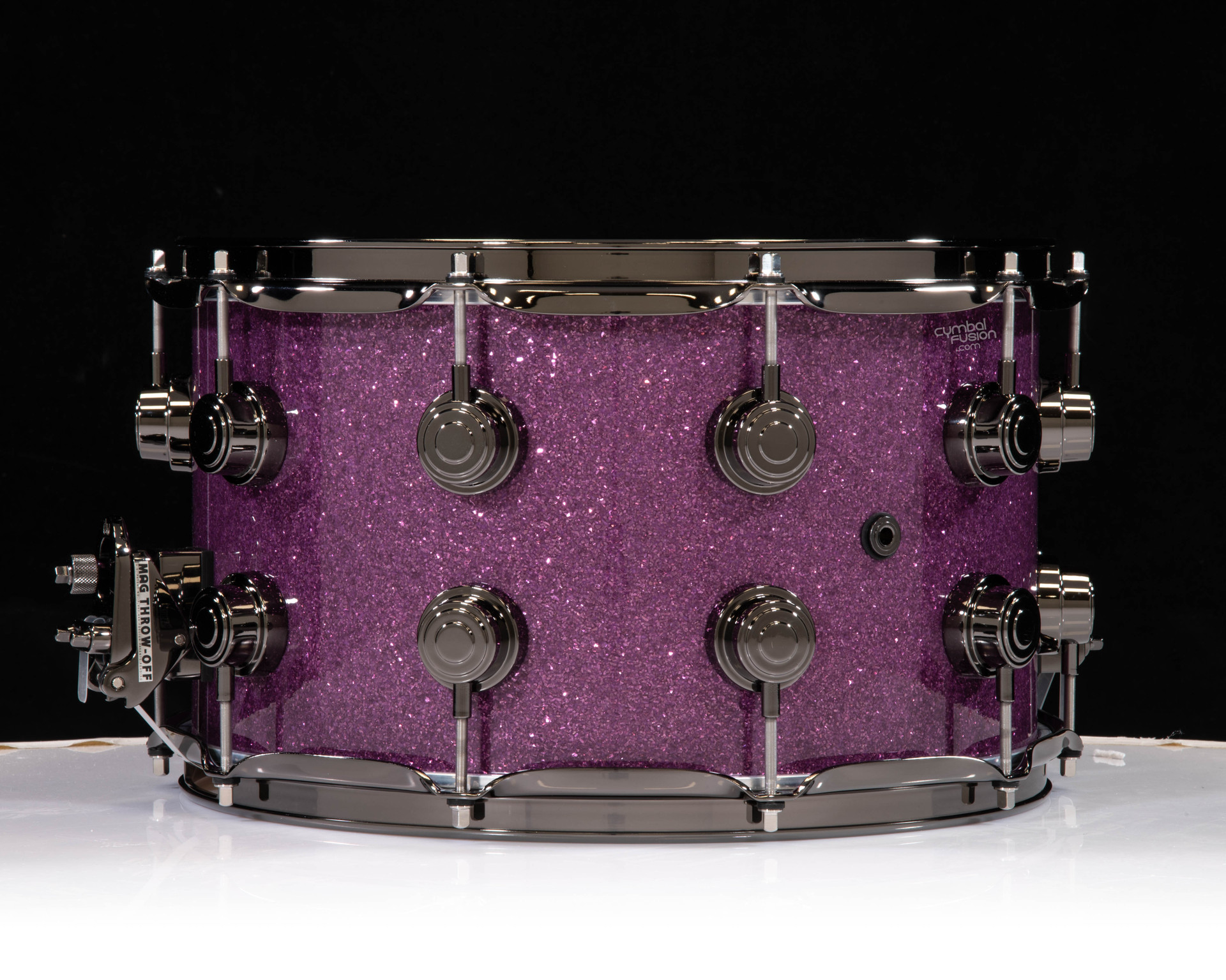 DW Collector's Maple 8x14 Snare - Purple Glass w/ Black Nickel