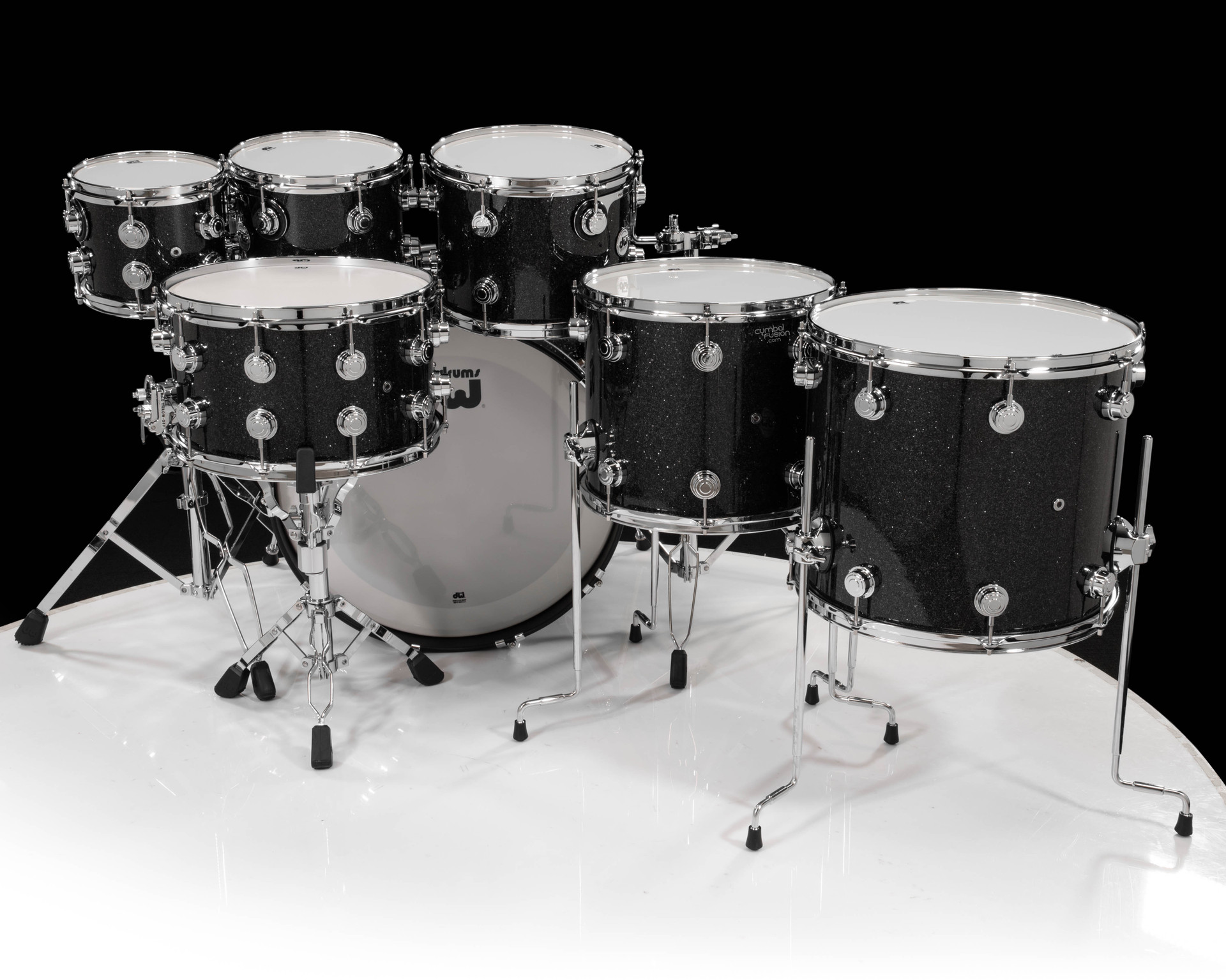 DW Collector's 7pc Maple Mahogany Shell Pack - Black Ice