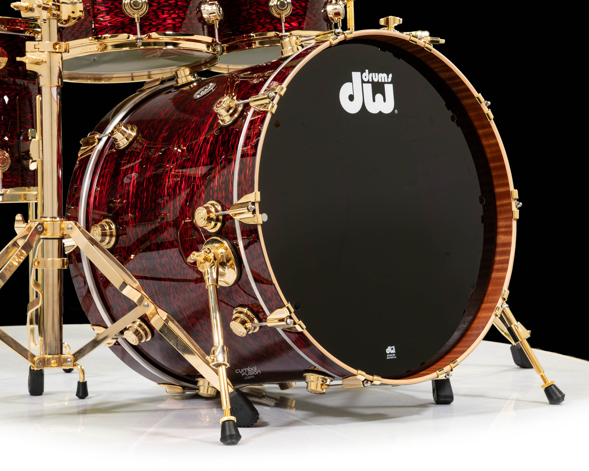 DW Collector's Maple/Mahogany 5pc Kit- Red Silk Onyx w/Gold DW Collector's Maple/Mahogany 5pc Kit- Red Silk Onyx w/Gold