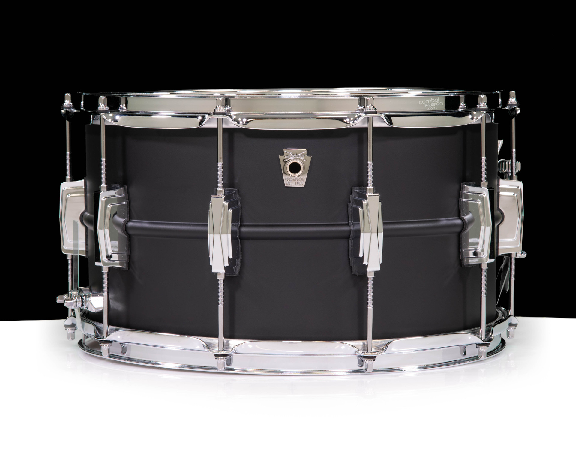 Ludwig LB4291 Stealth Brass 8x14 Flat Black Snare Drum