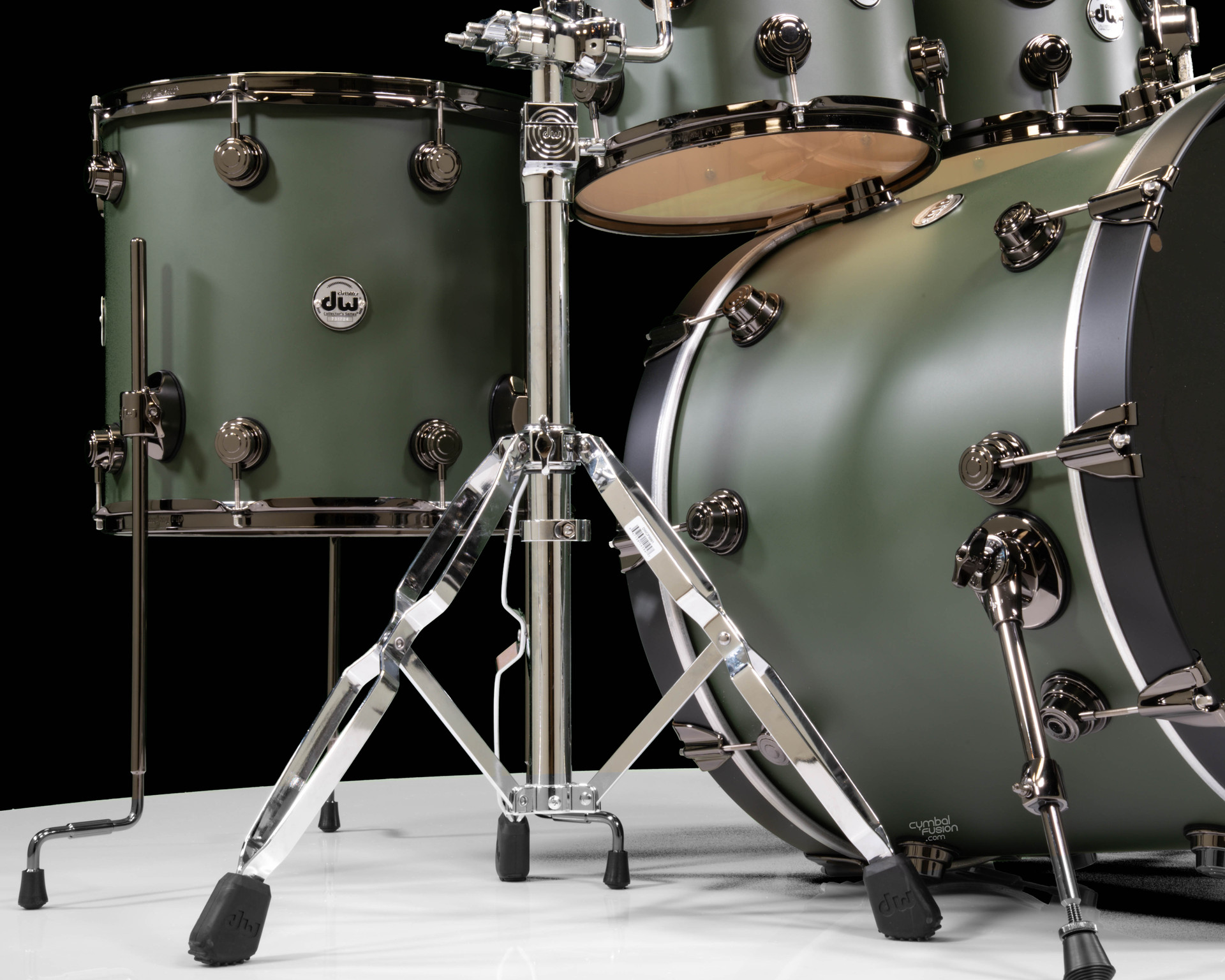 DW Collector's 4pc Maple SSC Kit Army Green Hard Satin w/Black