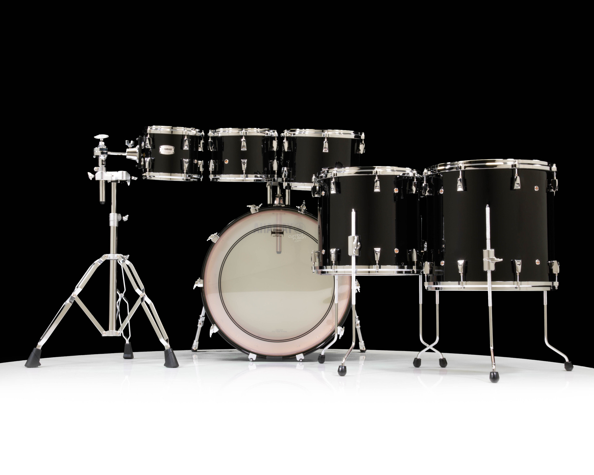 Yamaha PHX 6pc Shell Pack - Solid Black Lacquer 8/10/12/14/16/22
