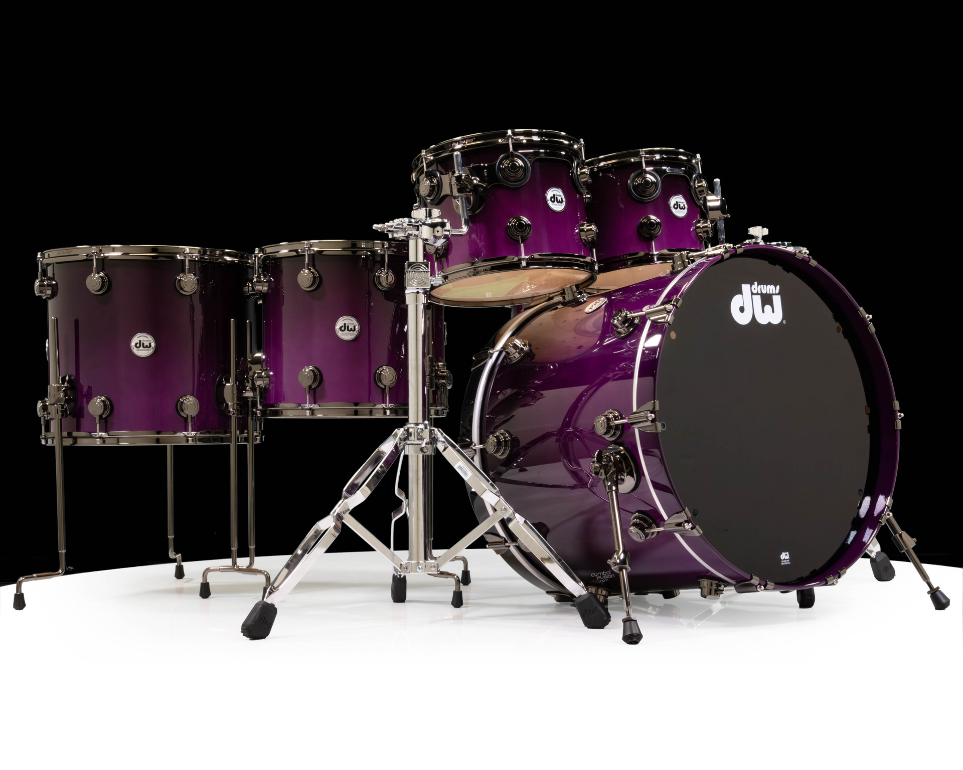 DW Collector's 6pc Maple SSC Kit - Neon Purple to Candy Black Fade