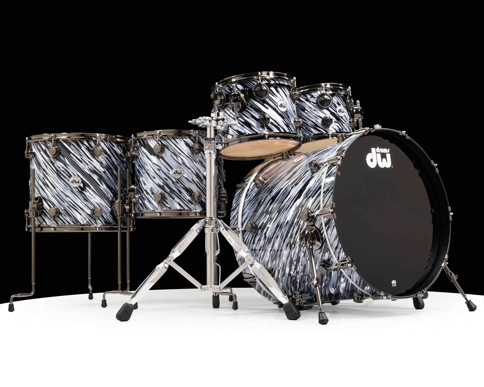 DW Collector's 5pc SSC Maple Kit - Twisted Black Oyster w/Black