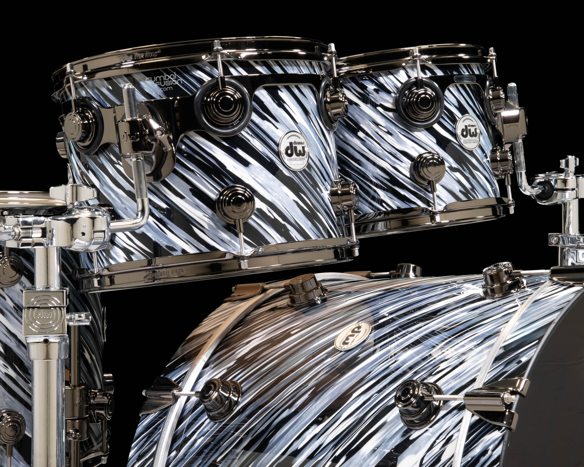 DW Collector's 5pc SSC Maple Kit - Twisted Black Oyster w/Black