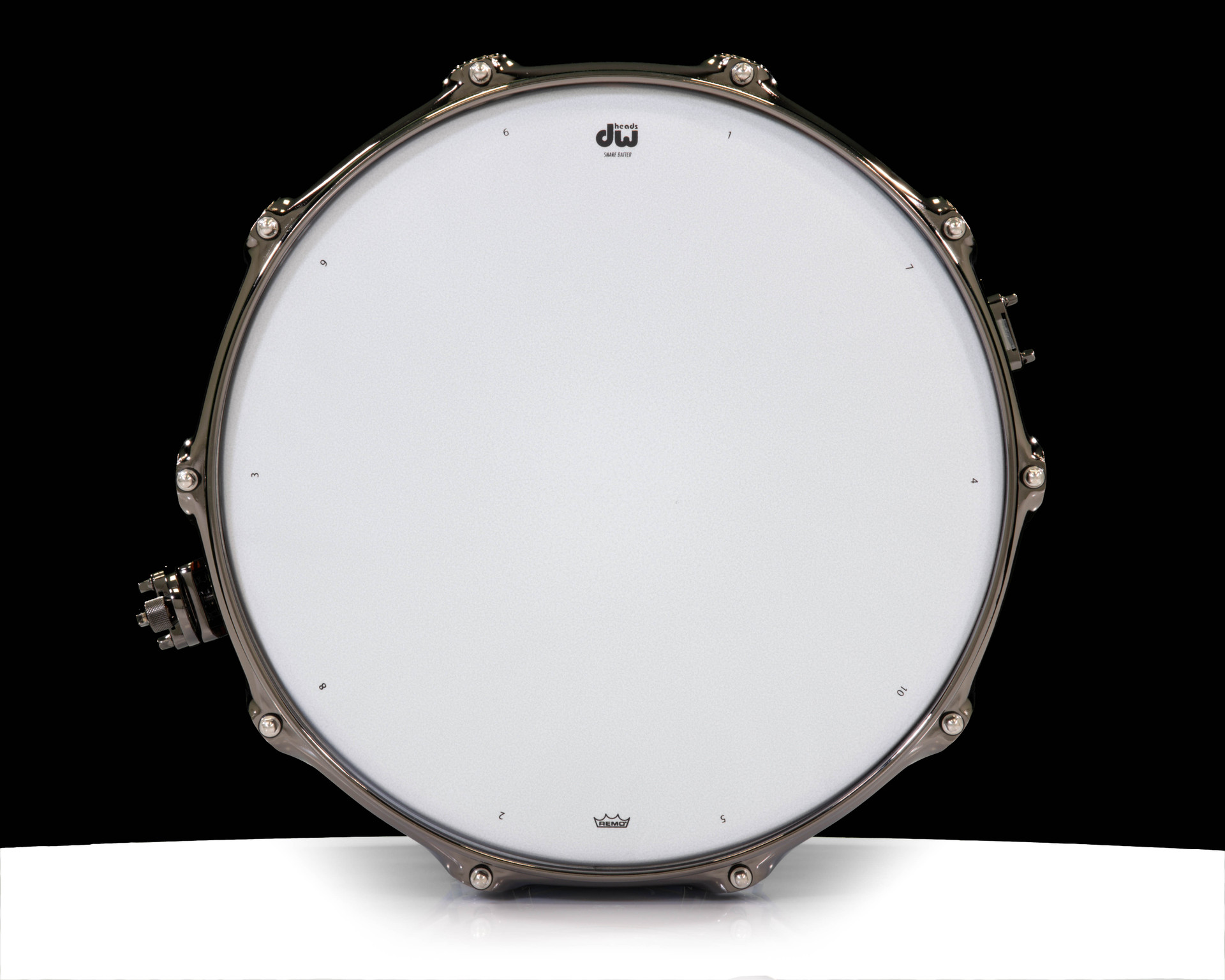 DW Collector's 8x14 Brass Snare Drum - Custom Wrap - White Dragon