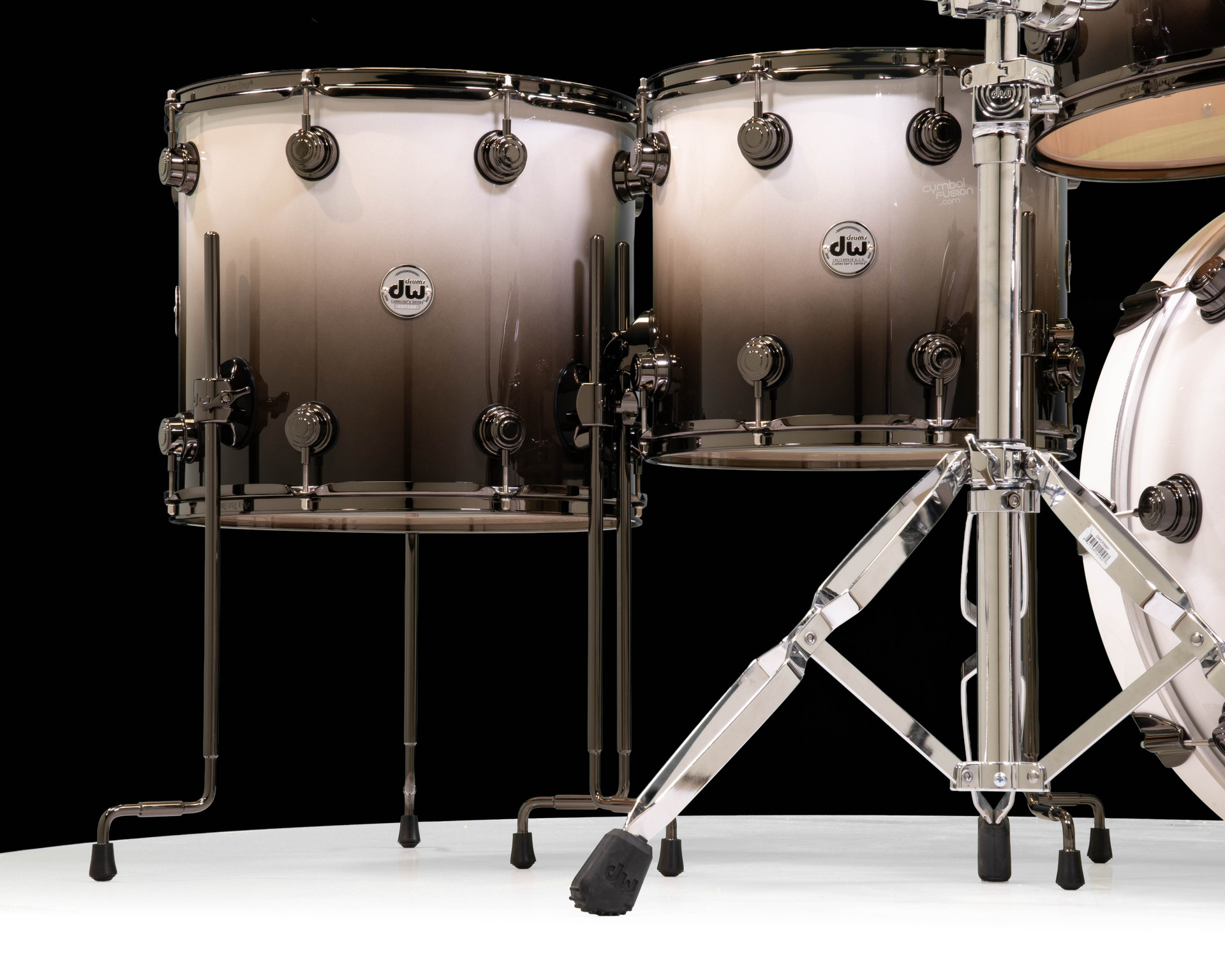 DW Collector's 6pc SSC Maple Kit Solid White to Candy Black Fade