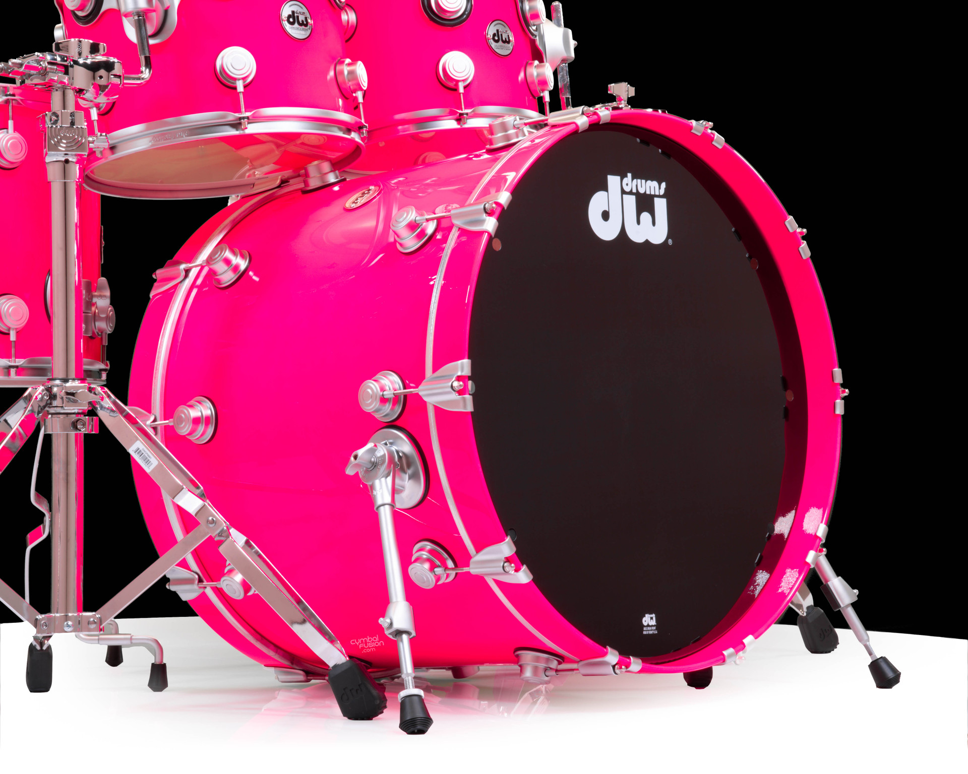 DW Collector's 6pc SSC Maple Kit- Neon Hot Pink w/ Satin Chrome