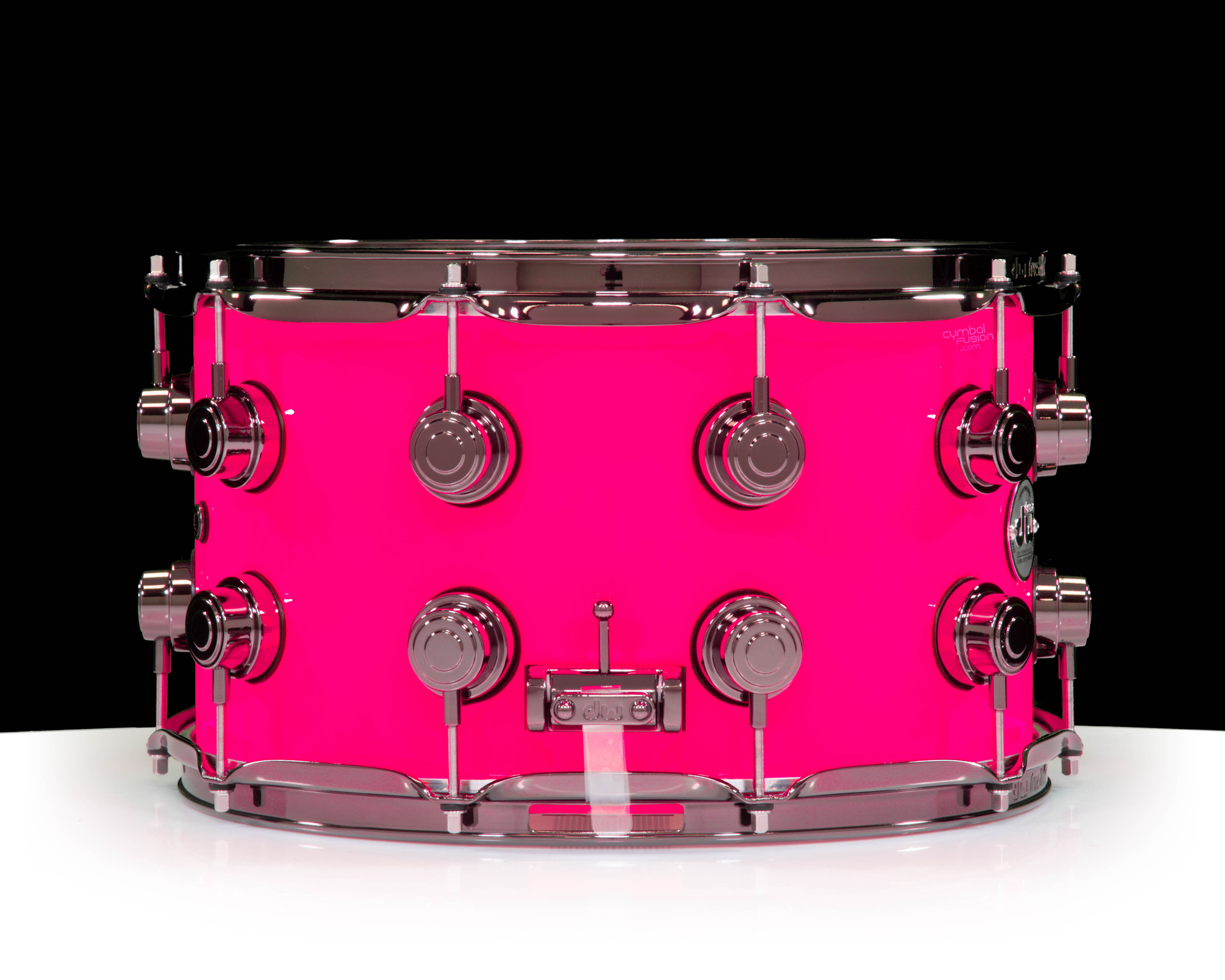 DW Collector's 8x14 SSC Maple Snare- Solid Neon Magenta