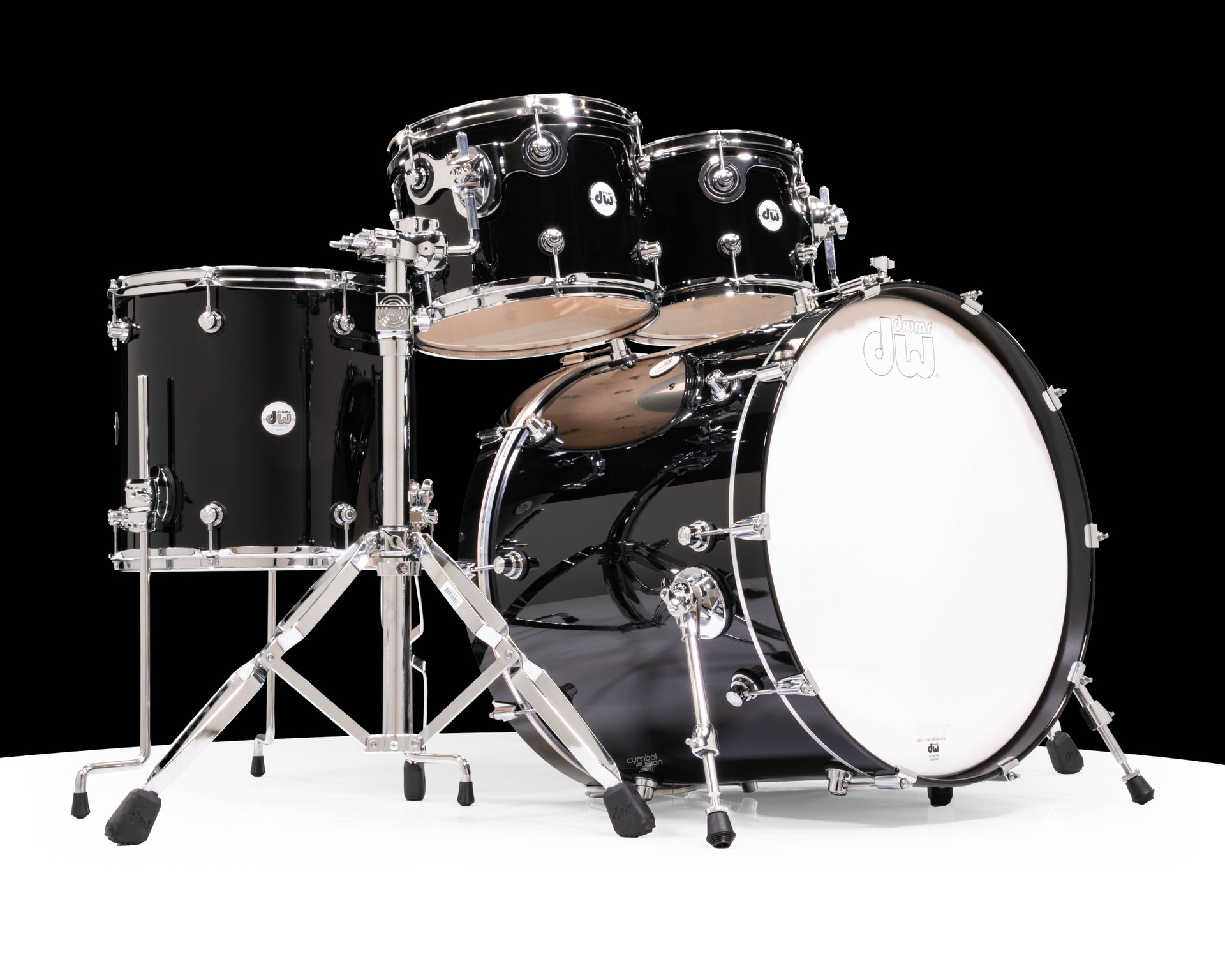DW Design Series 4pc Drum Set - Piano Black Lacquer