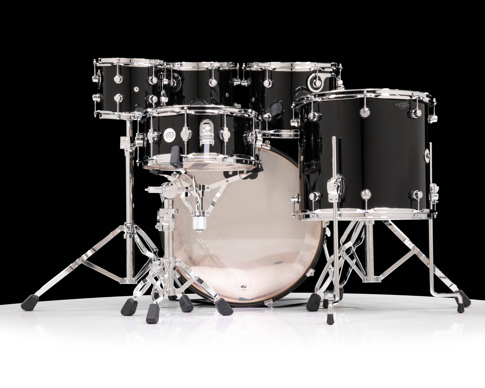 DW Design Series 6pc Drum Set 8/10/12/16/22/14SD - Piano Black