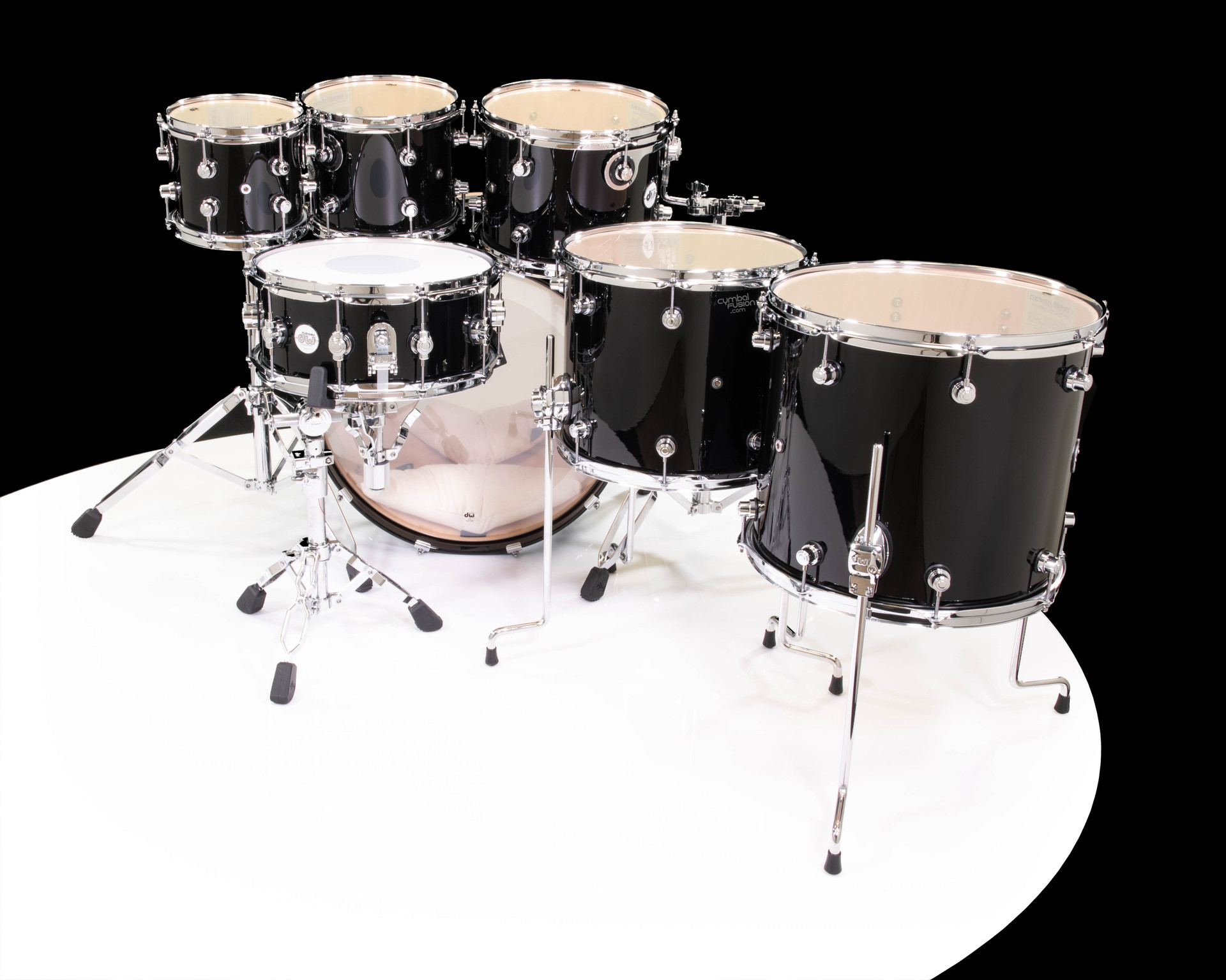 DW Design Series 7pc Drum Set - Piano Black